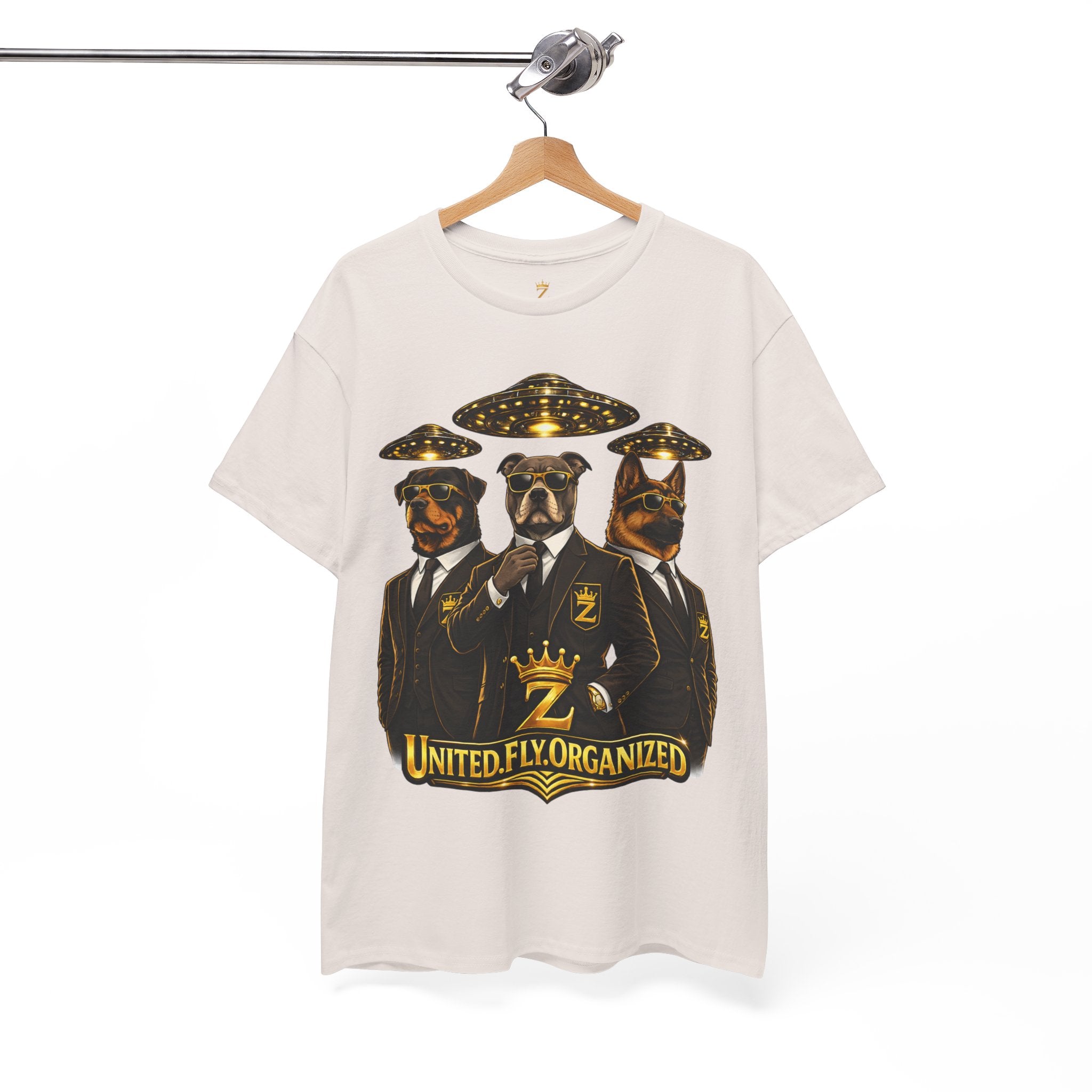 Adult "United. Fly. Organized." Graphic Tee (Gold) Printify