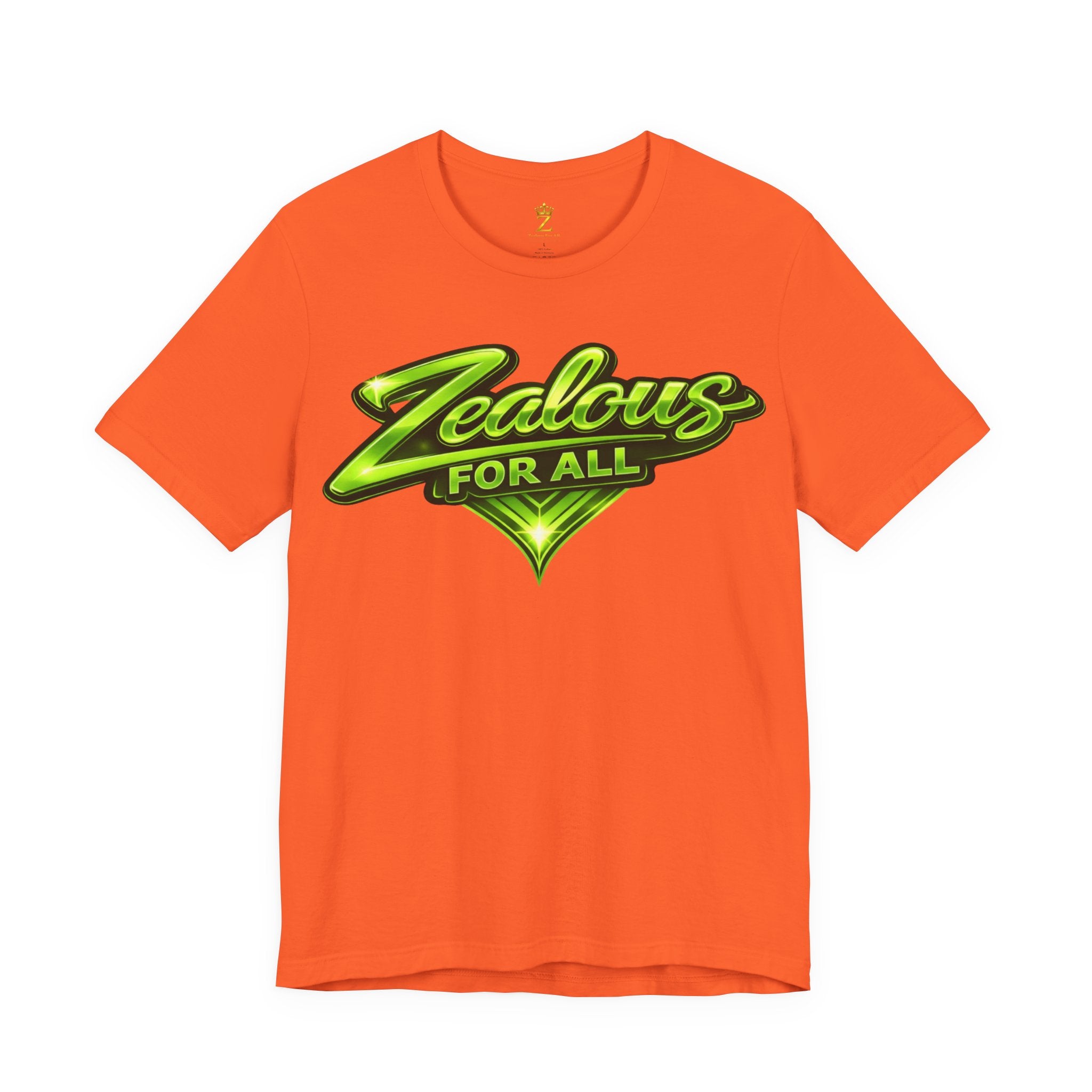 Zealous For All Graphic T-Shirt (Lime Green Logo) Printify