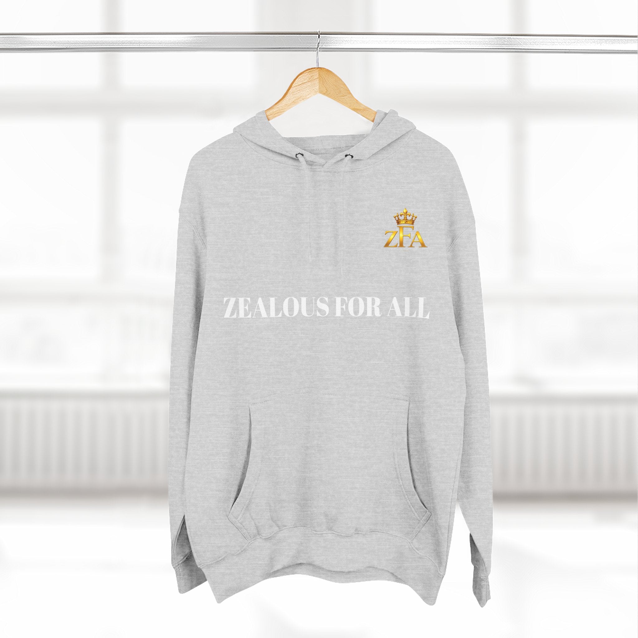 ZFA Premium Hoodie (White Words) Printify