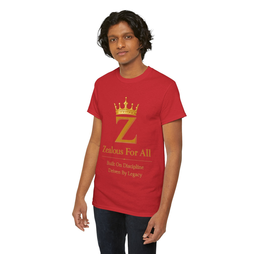 Unisex Zealous For All T-Shirt (Gold Logo (with Back logo) T-shirt) Printify