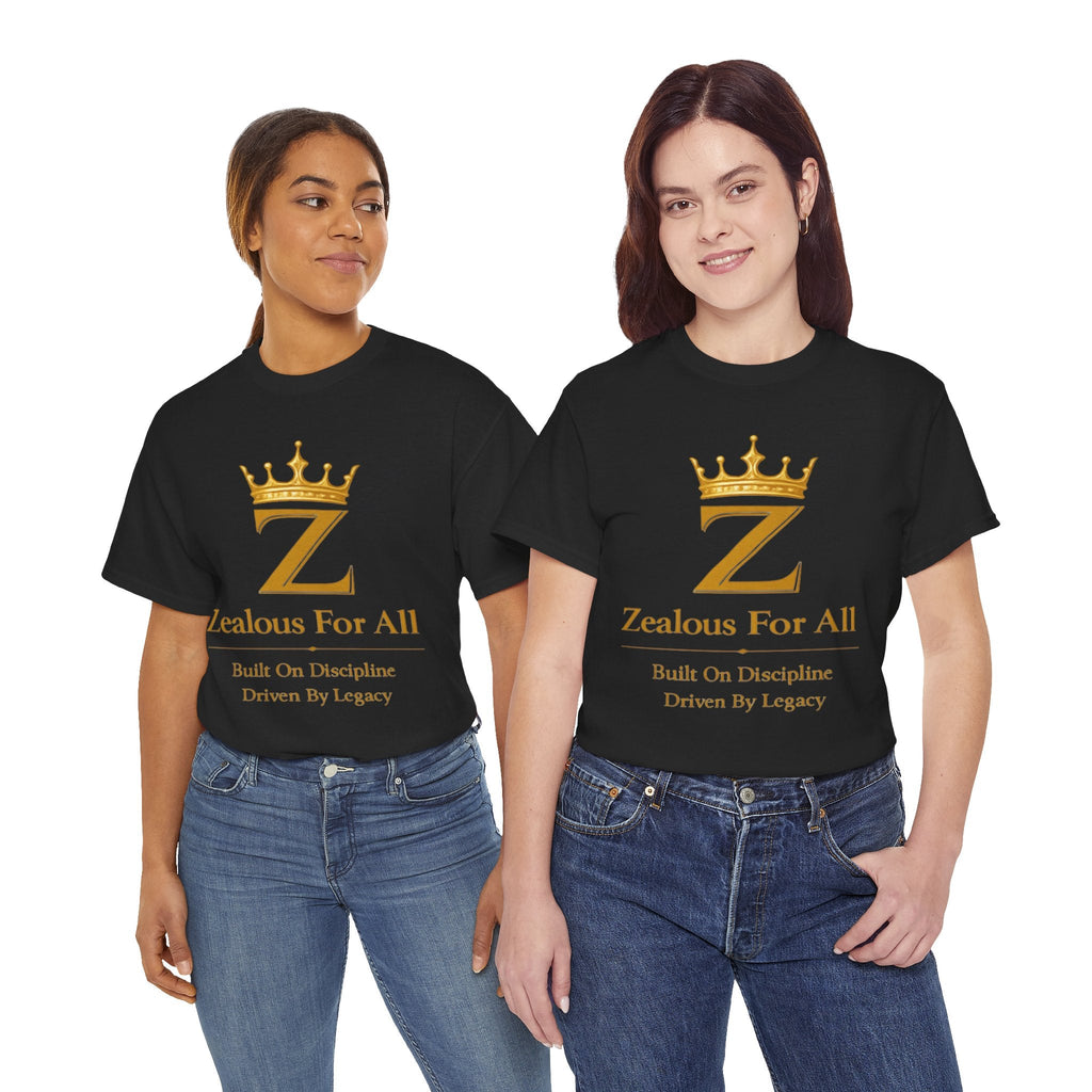 Unisex Zealous For All T-Shirt (Gold Logo) Printify