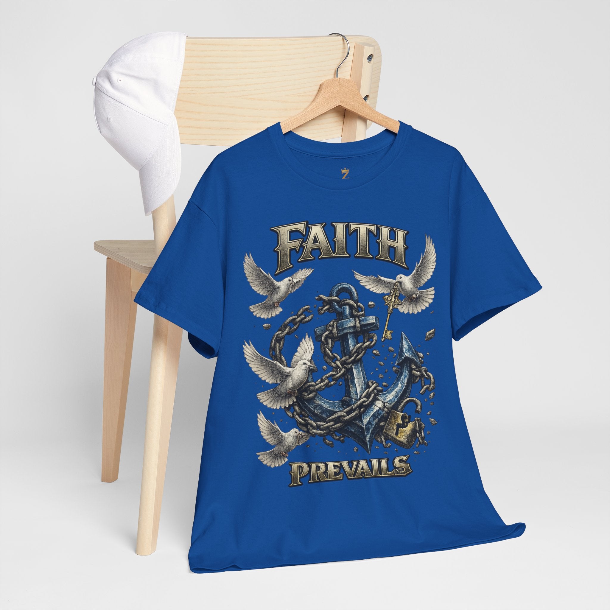 Adult Faith Prevails T‑Shirt (Blue Anchor) Printify