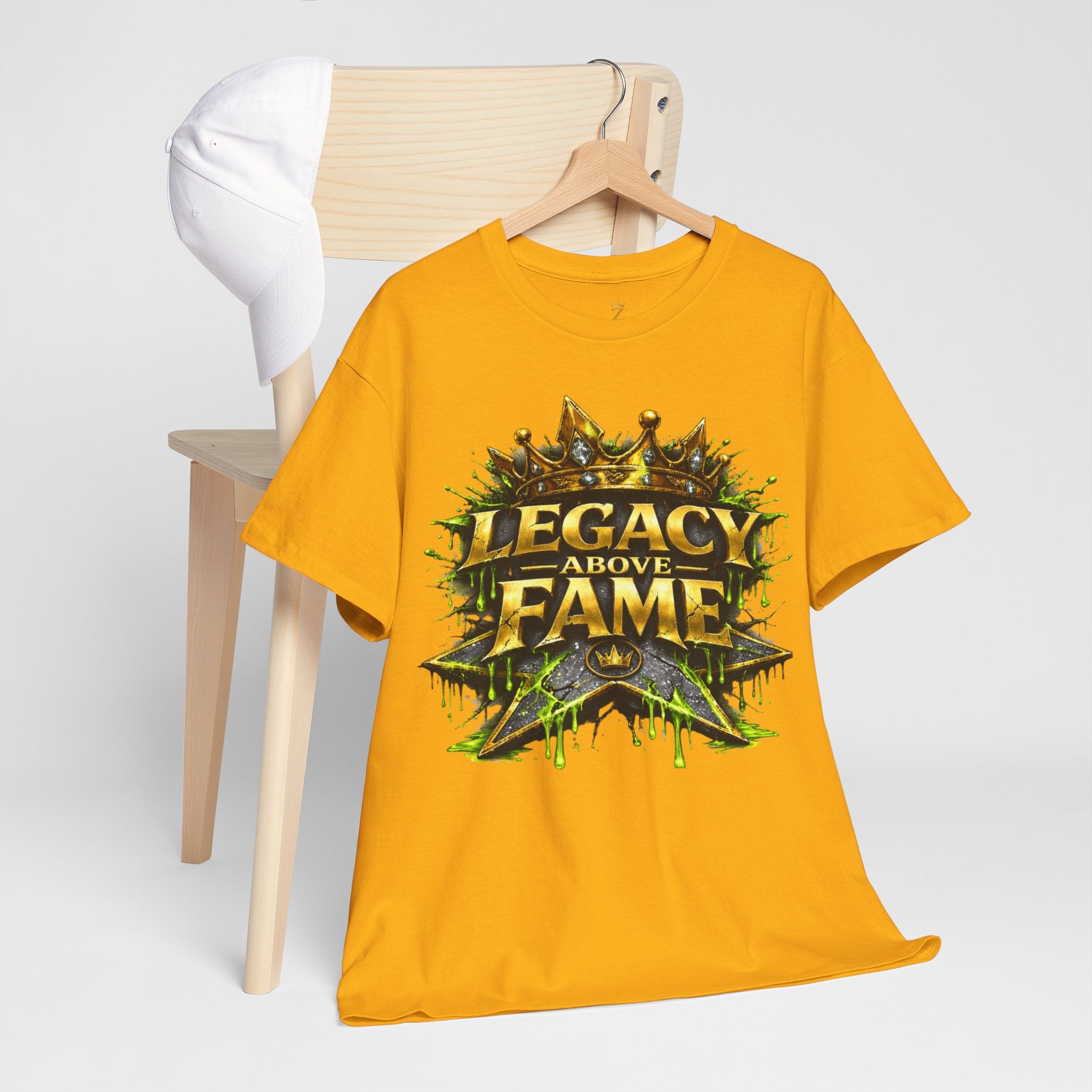 Adult Legacy Above Fame Graphic T-Shirt (Lime Green Drip) - Zealous For All