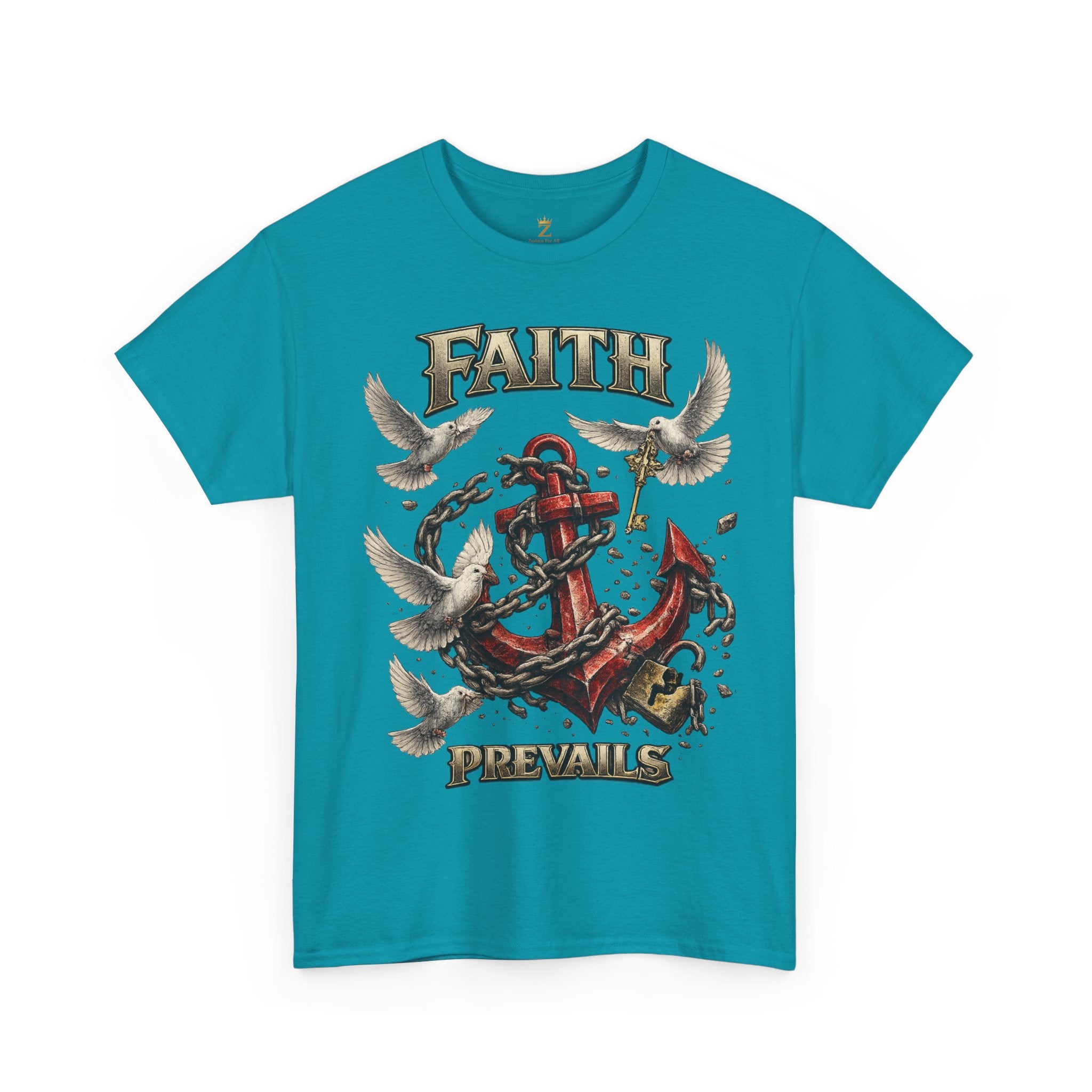 Adult Faith Prevails T‑Shirt (Red Anchor) Printify