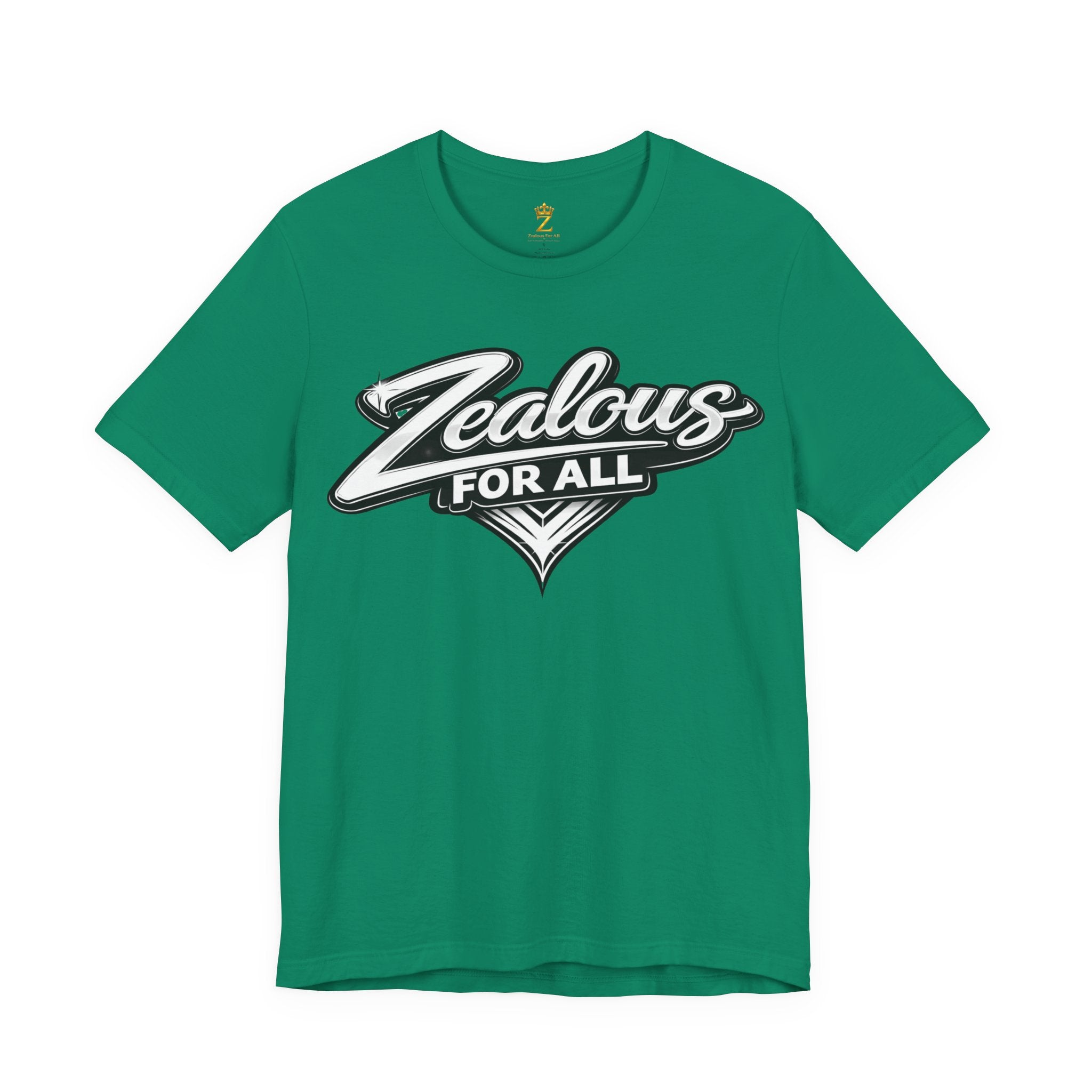Zealous For All Graphic T-Shirt (White Logo) Printify
