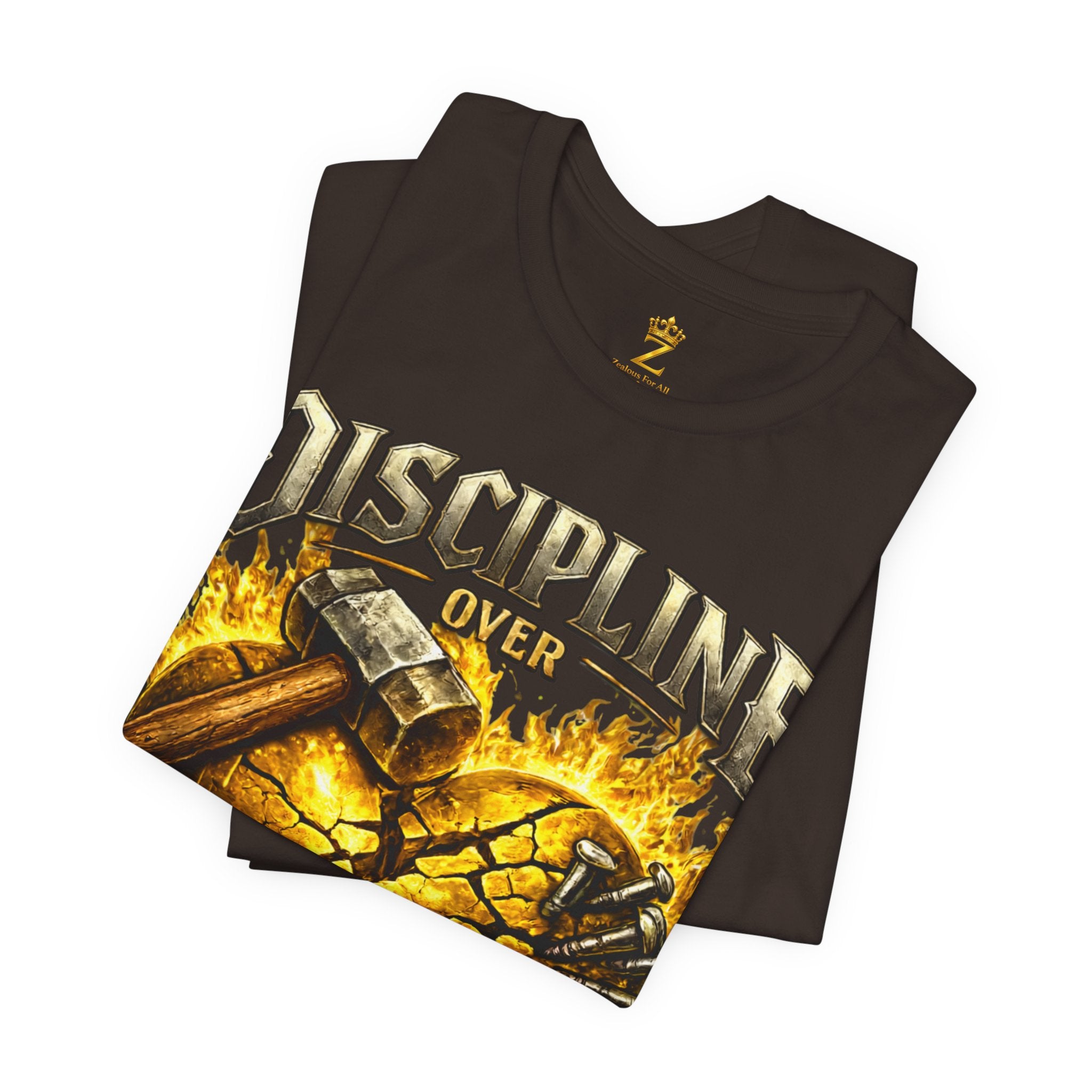Discipline Over Emotions Premium Graphic T-Shirt (Gold Heart) Printify