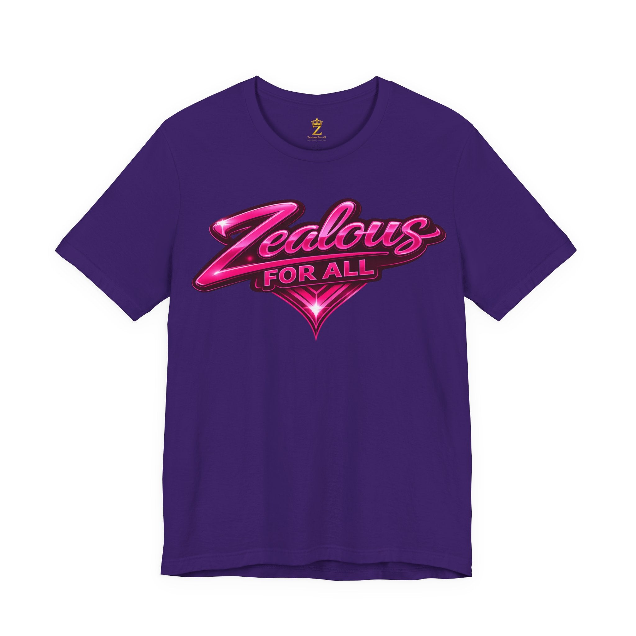 Zealous For All Graphic T-Shirt (Hot Pink Logo) Printify