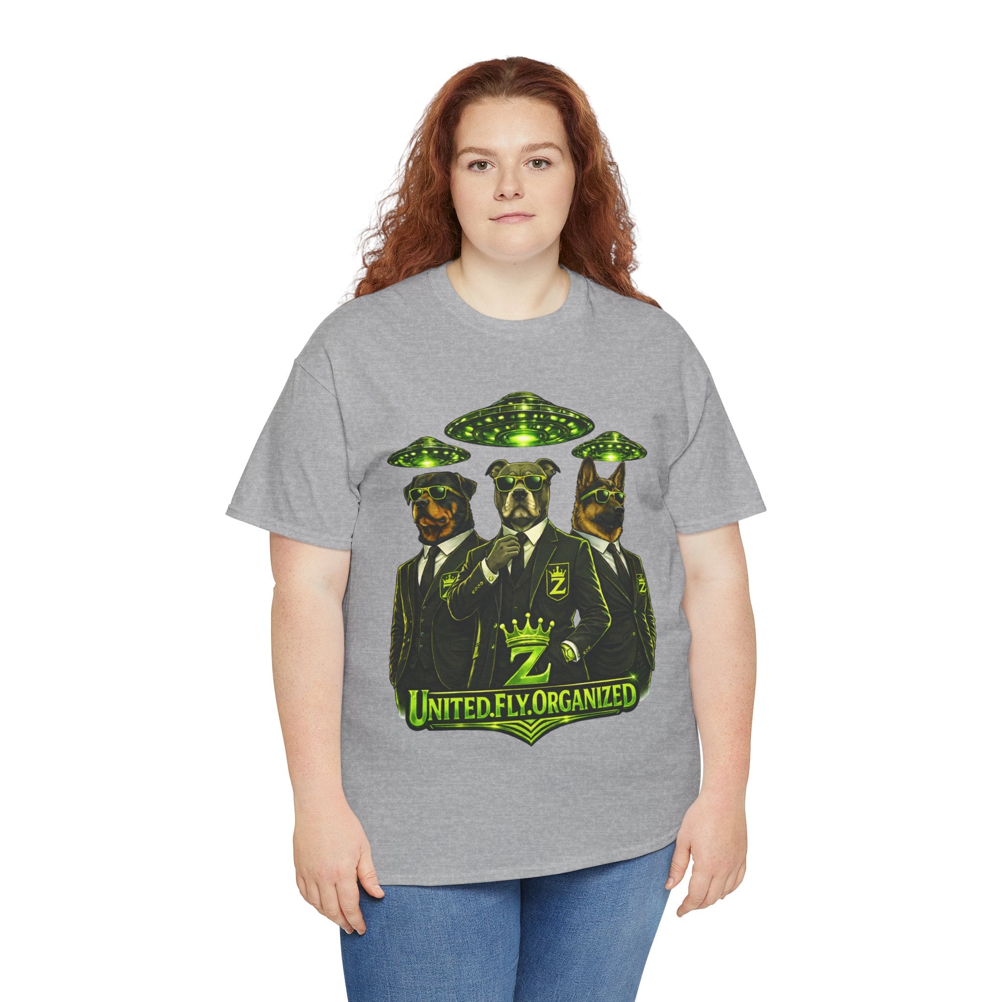 Adult "United. Fly. Organized." Graphic Tee (Lime Green) Printify