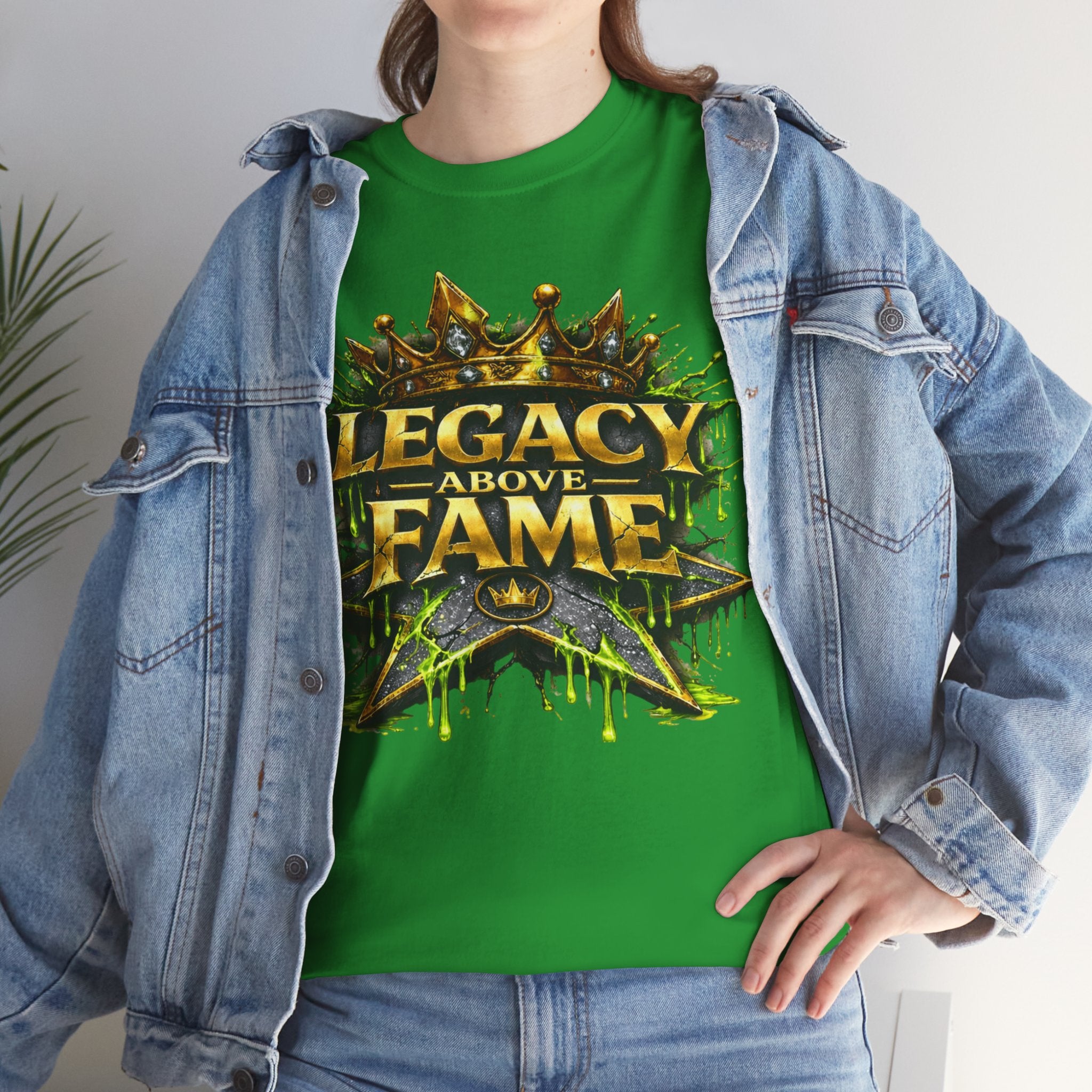 Adult Legacy Above Fame Graphic T-Shirt (Lime Green Drip) - Zealous For All
