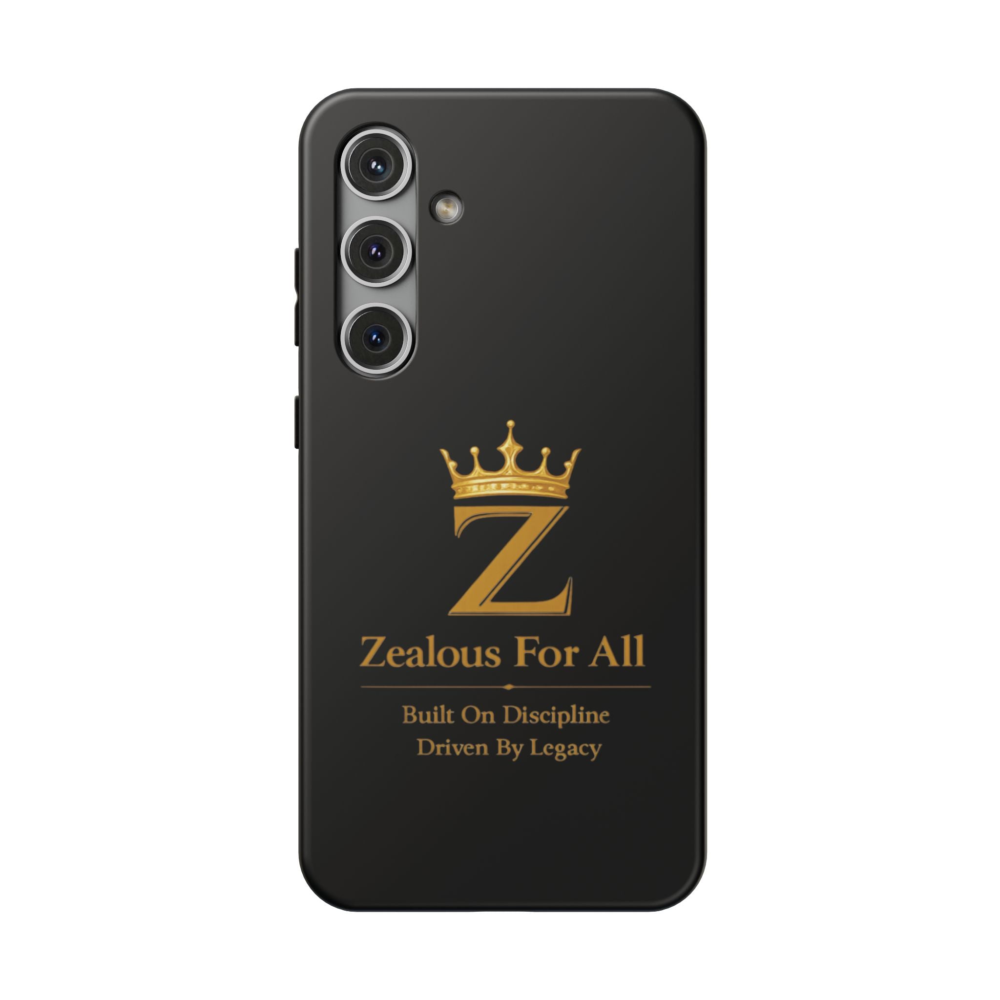 Phone Case — "Zealous For All" Gold Crown Impact-Resistant Case Printify