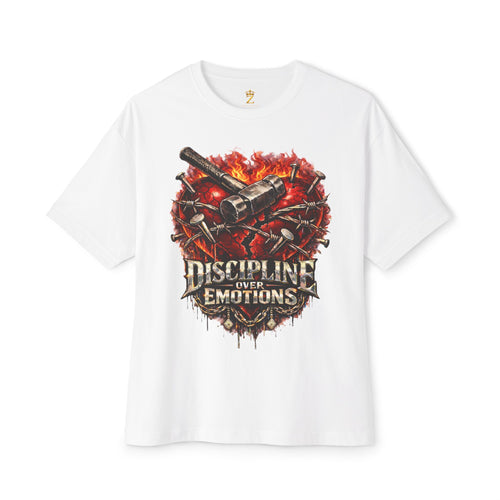 CEO CHAD EDITION *Oversized* Discipline Over Emotions Graphic Tee (Red Heart) Printify