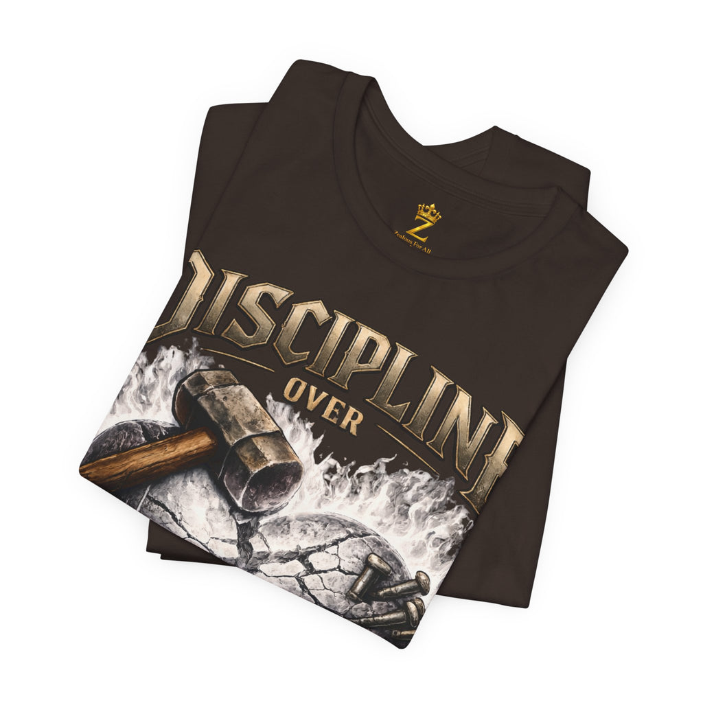 Discipline Over Emotions Premium Graphic T-Shirt (White Heart) Printify