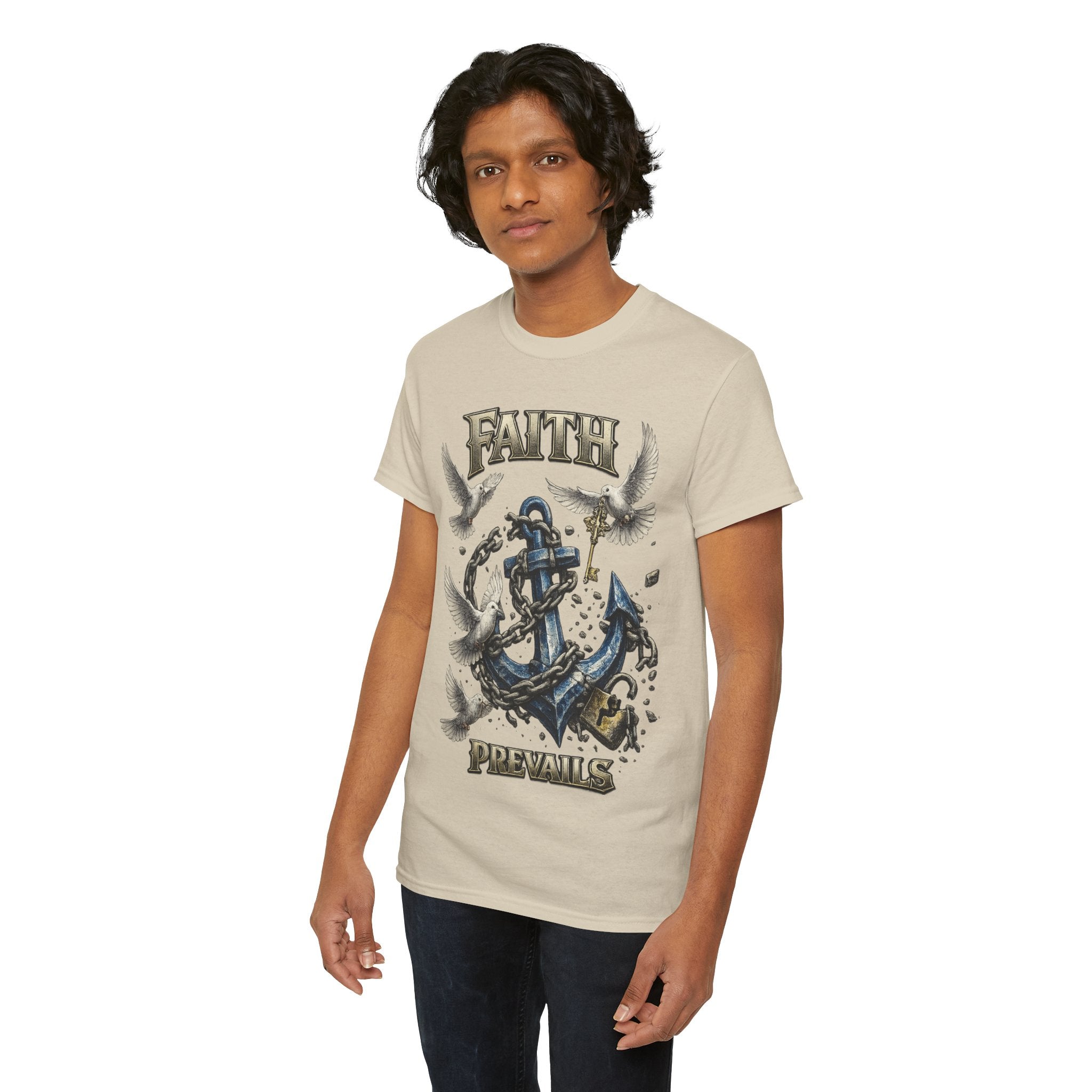 Adult Faith Prevails T‑Shirt (Blue Anchor) Printify