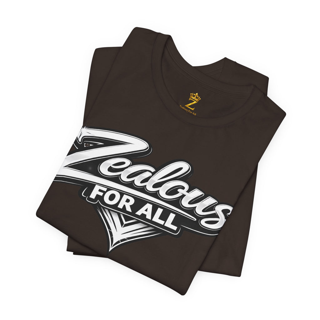Zealous For All Graphic T-Shirt (White Logo) Printify