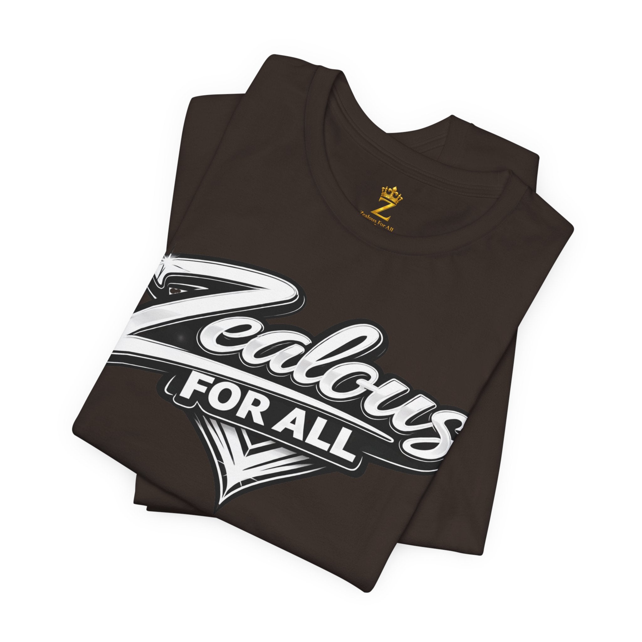 Zealous For All Graphic T-Shirt (White Logo) Printify