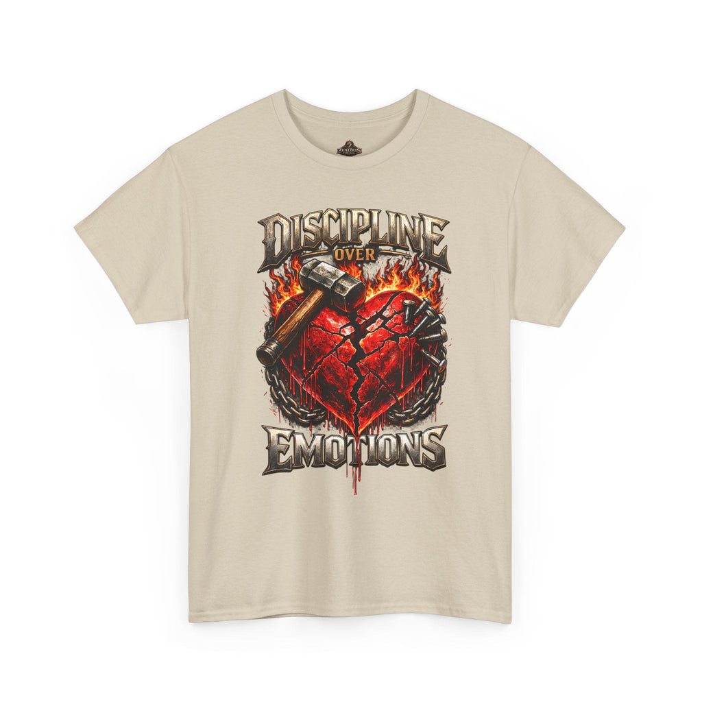 Discipline Over Emotions Graphic T-Shirt (Red Heart) Printify