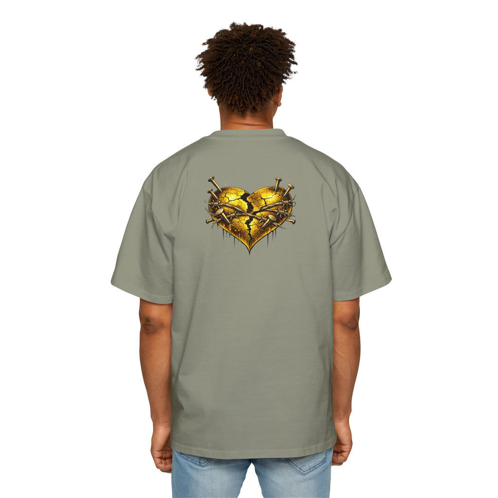 Oversized Discipline Over Emotions Graphic Tee (Gold Heart) Printify