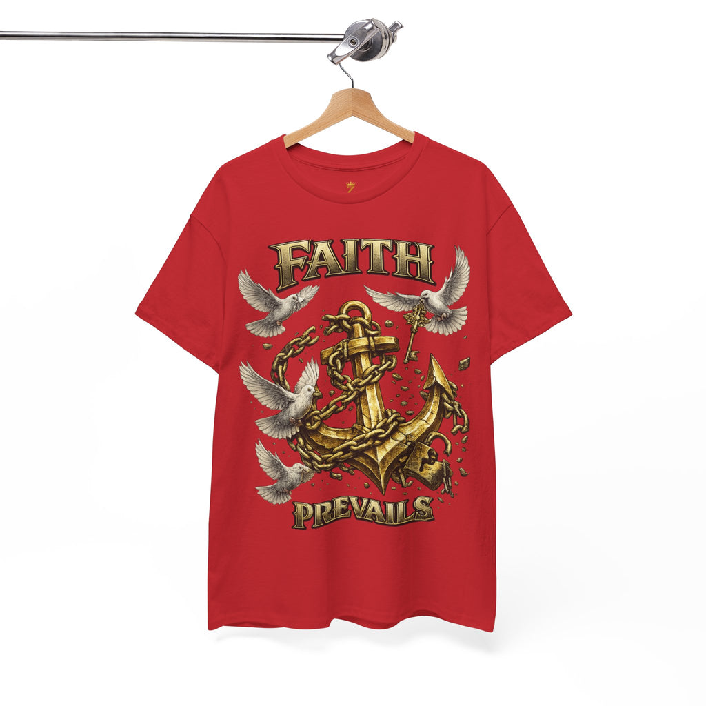 Adult Faith Prevails Anchor T-Shirt (Gold Anchor) Printify