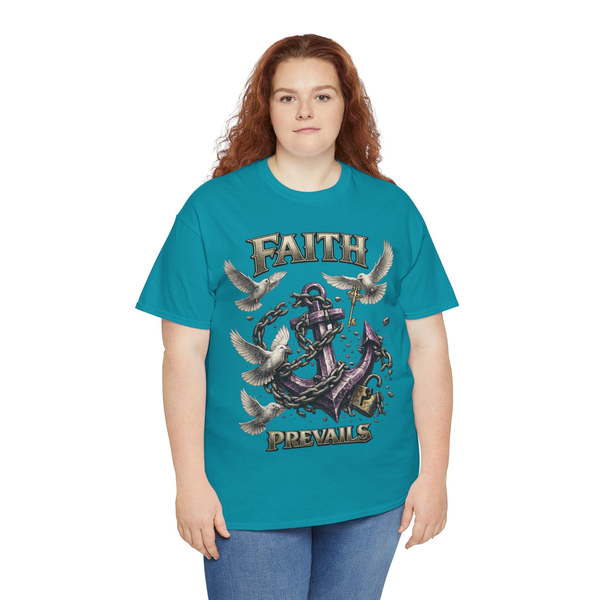 Adult Faith Prevails T‑Shirt (Purple Anchor) Printify