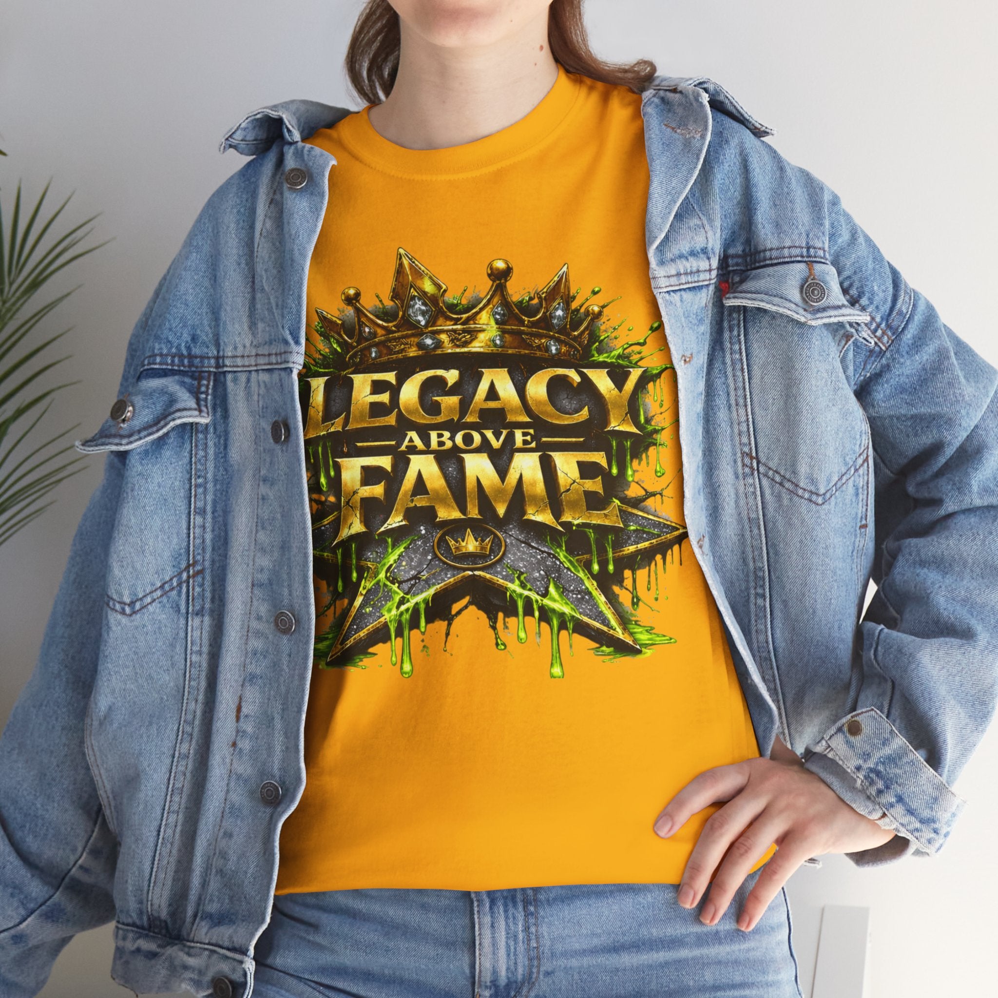 Adult Legacy Above Fame Graphic T-Shirt (Lime Green Drip) - Zealous For All