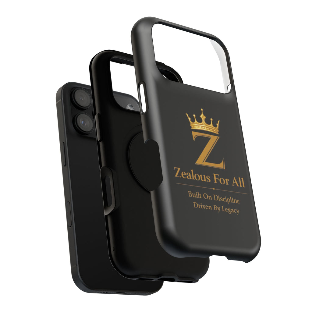 Phone Case — "Zealous For All" Gold Crown Impact-Resistant Case Printify