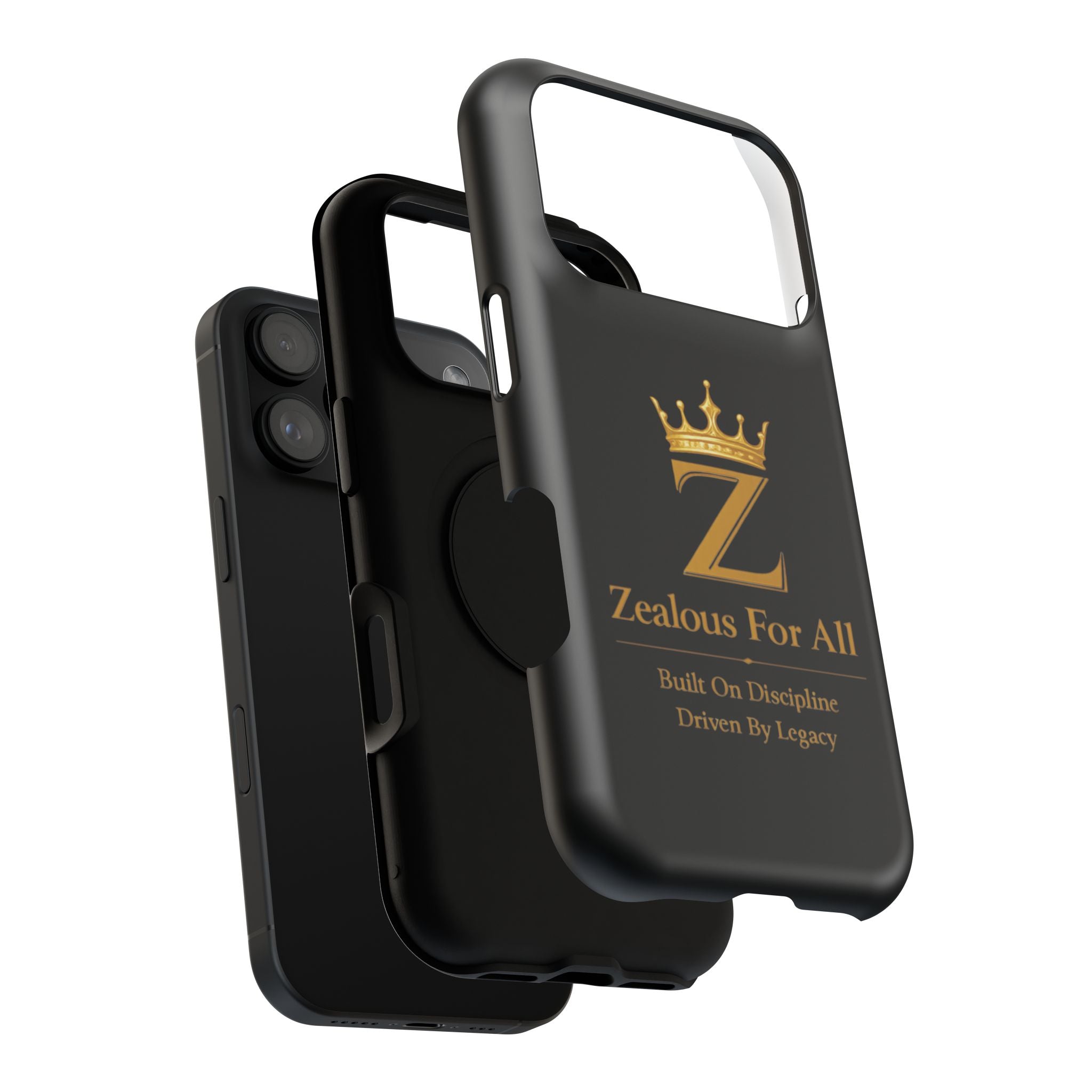 Phone Case — "Zealous For All" Gold Crown Impact-Resistant Case Printify