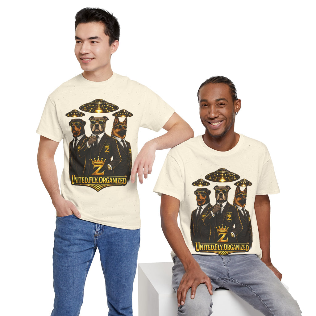 Adult "United. Fly. Organized." Graphic Tee (Gold) Printify