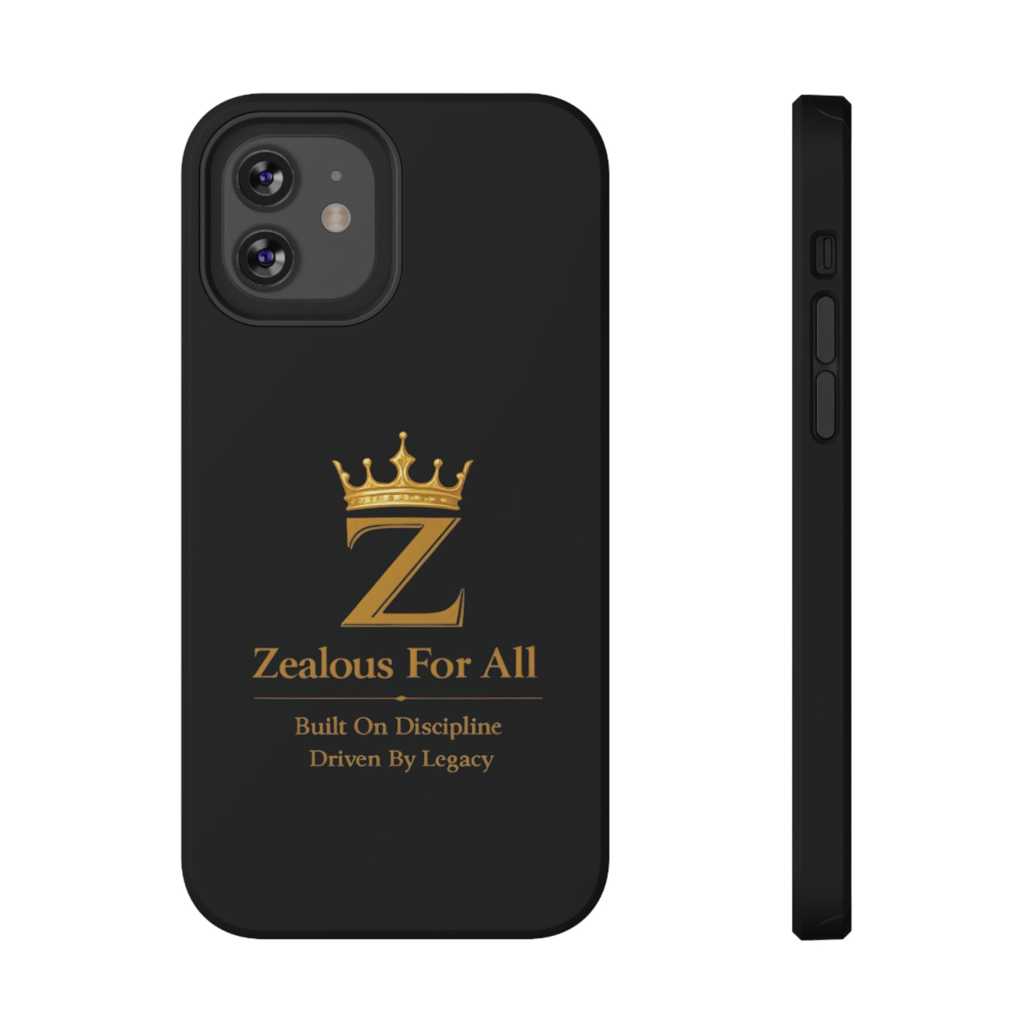 Phone Case — "Zealous For All" Gold Crown Impact-Resistant Case Printify