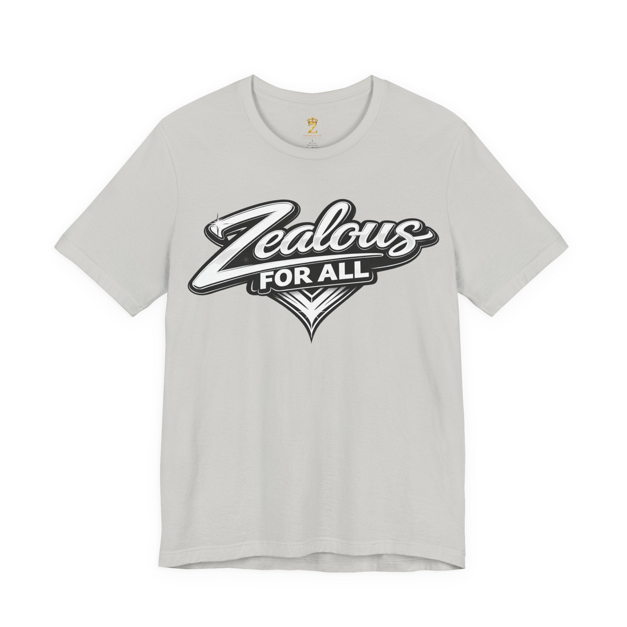 Zealous For All Graphic T-Shirt (White Logo) Printify