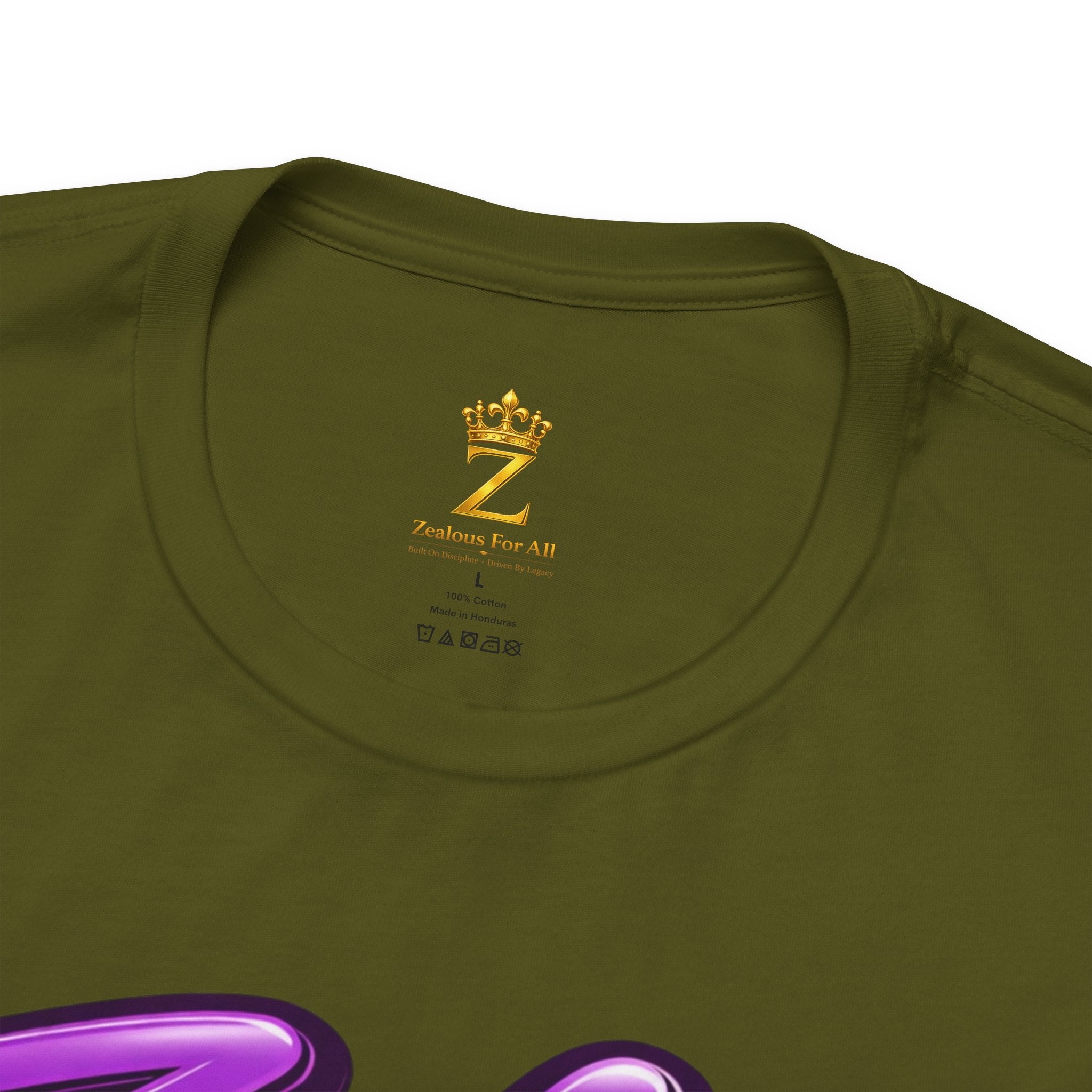 Zealous For All Graphic T-Shirt (Purple Logo) Printify
