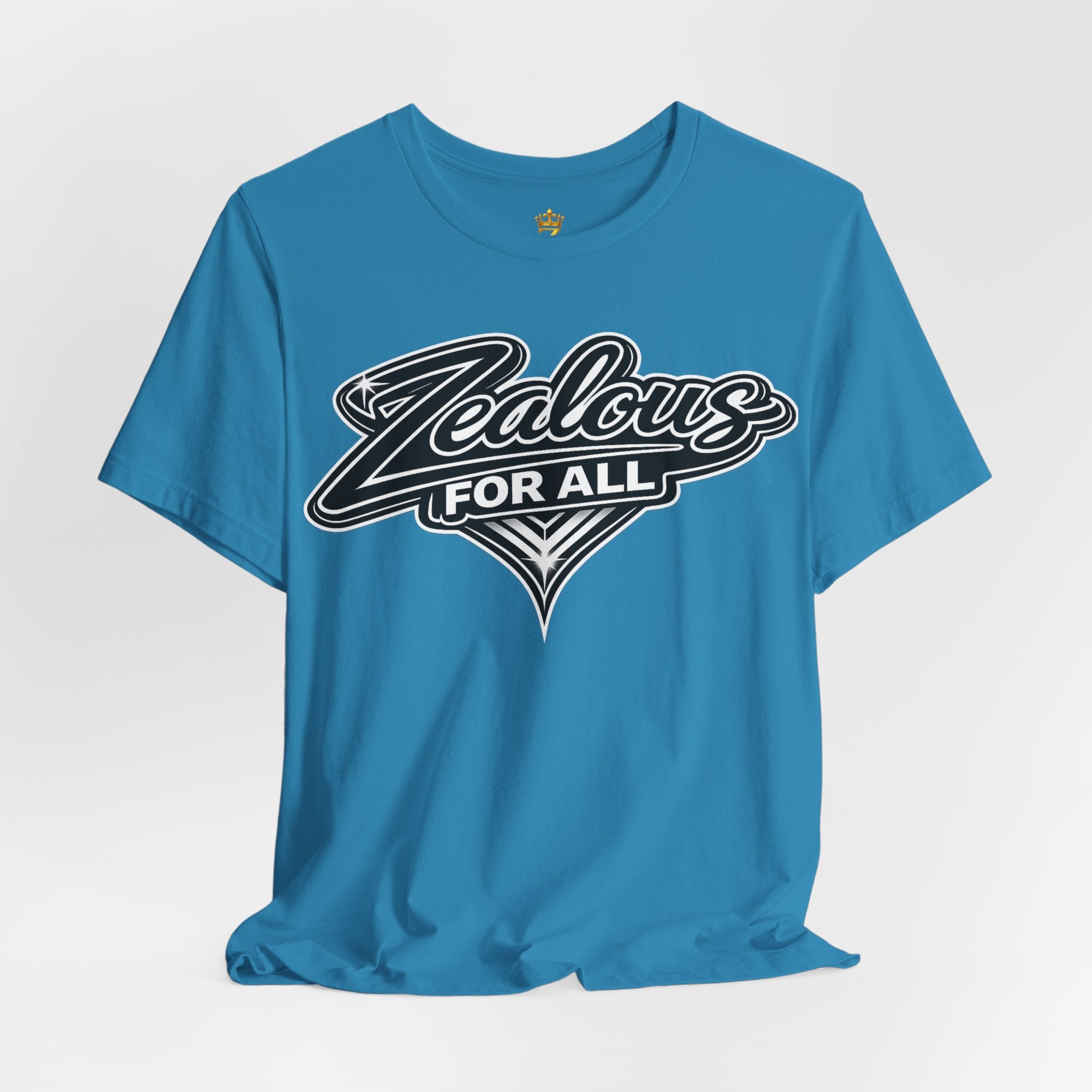 Zealous For All Graphic T-Shirt (Black Logo) Printify