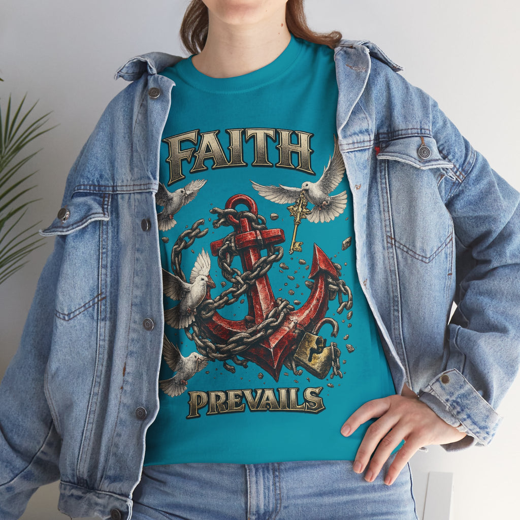 Adult Faith Prevails T‑Shirt (Red Anchor) Printify