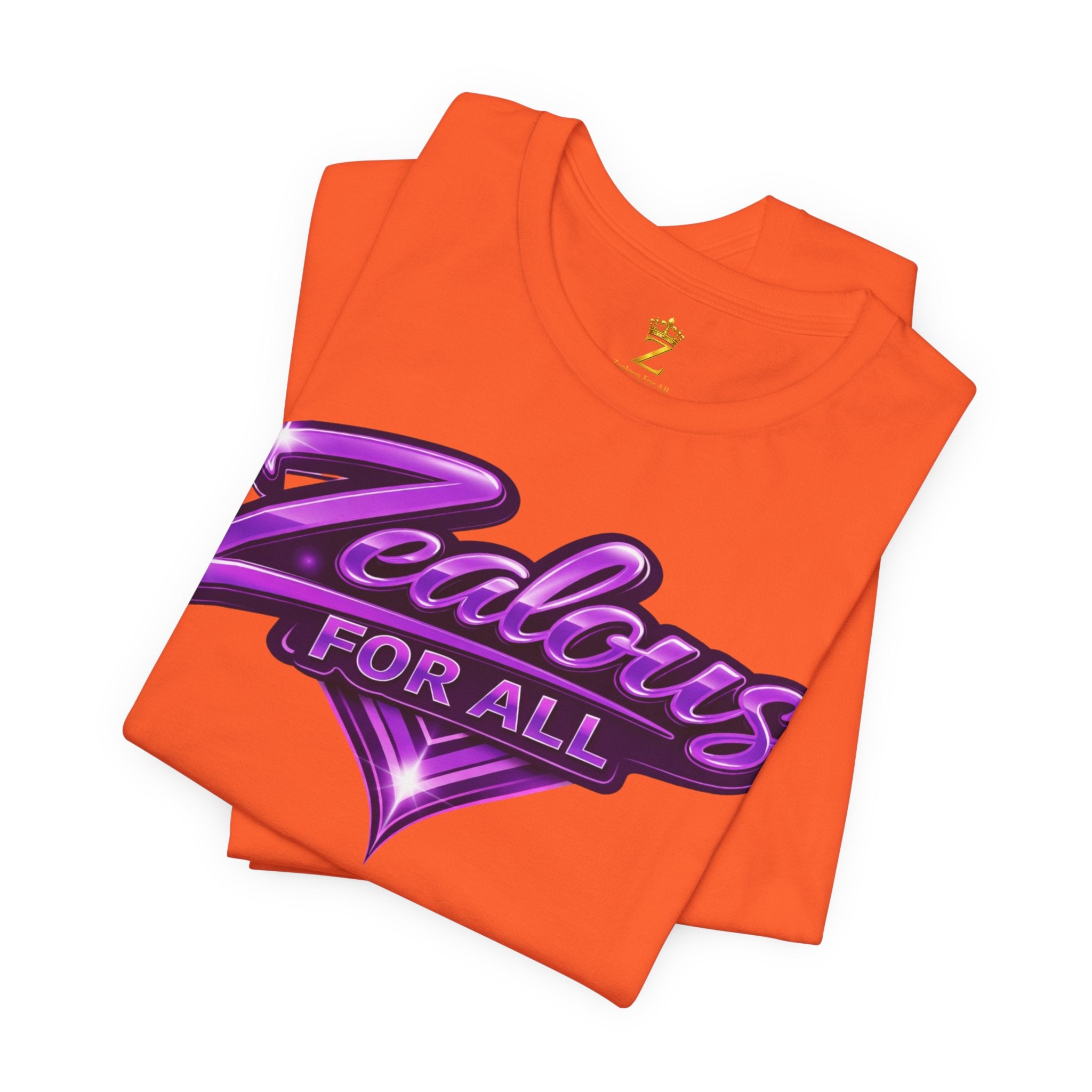 Zealous For All Graphic T-Shirt (Purple Logo) Printify