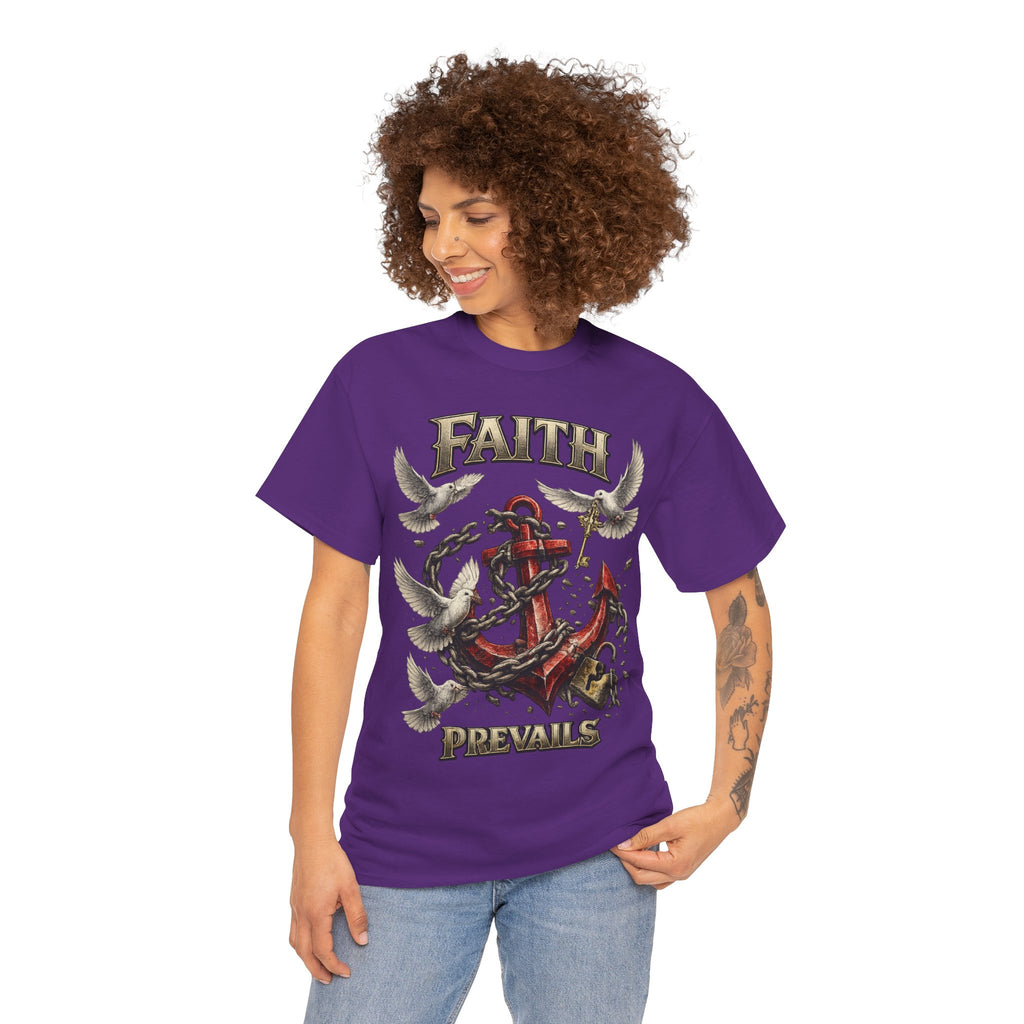 Adult Faith Prevails T‑Shirt (Red Anchor) Printify