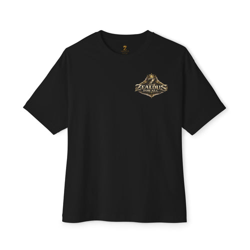 Adult *Oversized* Discipline Over Emotions (Back) Graphic Tee (Gold Heart)