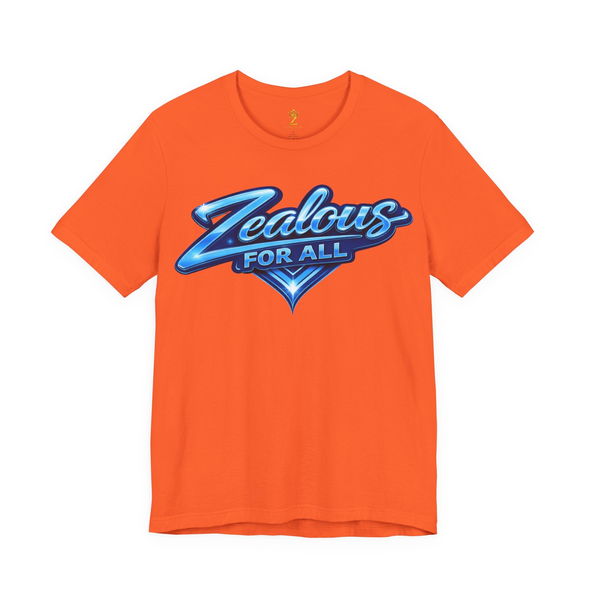 Zealous For All Graphic T-Shirt (Blue Logo) Printify