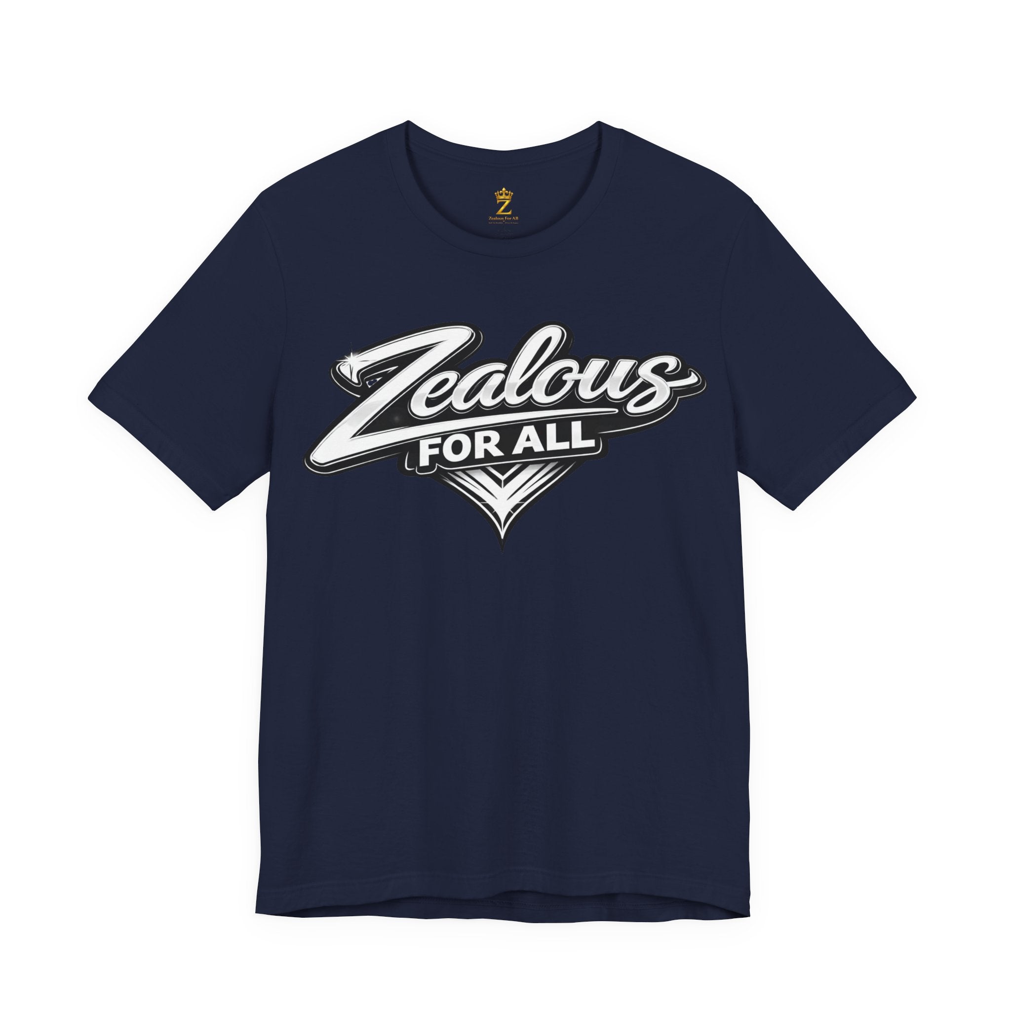 Zealous For All Graphic T-Shirt (White Logo) Printify