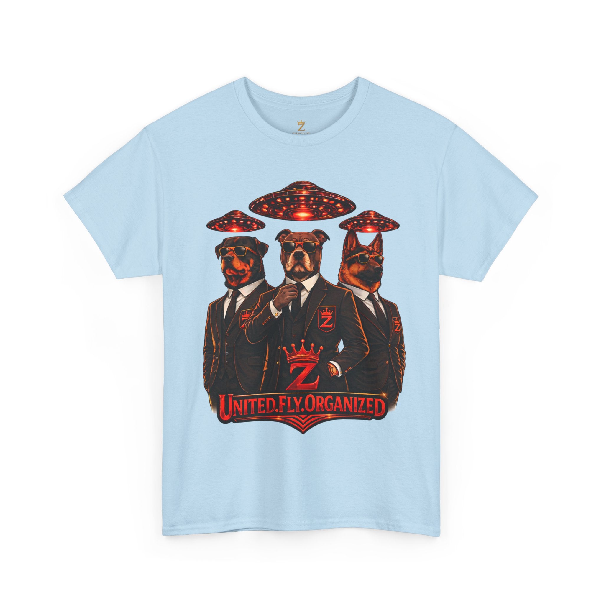 Adult "United. Fly. Organized." Graphic Tee (Red) Printify