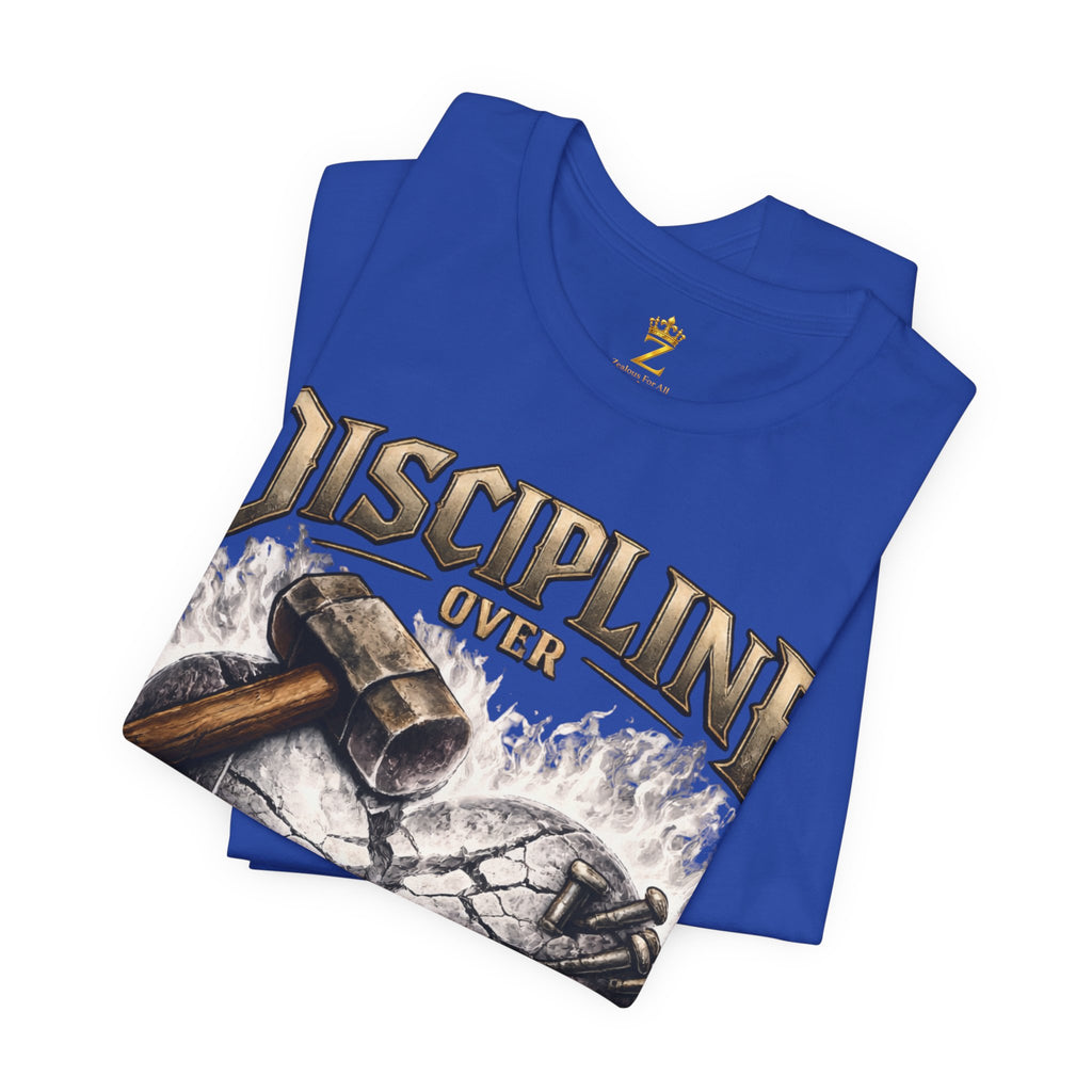 Discipline Over Emotions Premium Graphic T-Shirt (White Heart) Printify