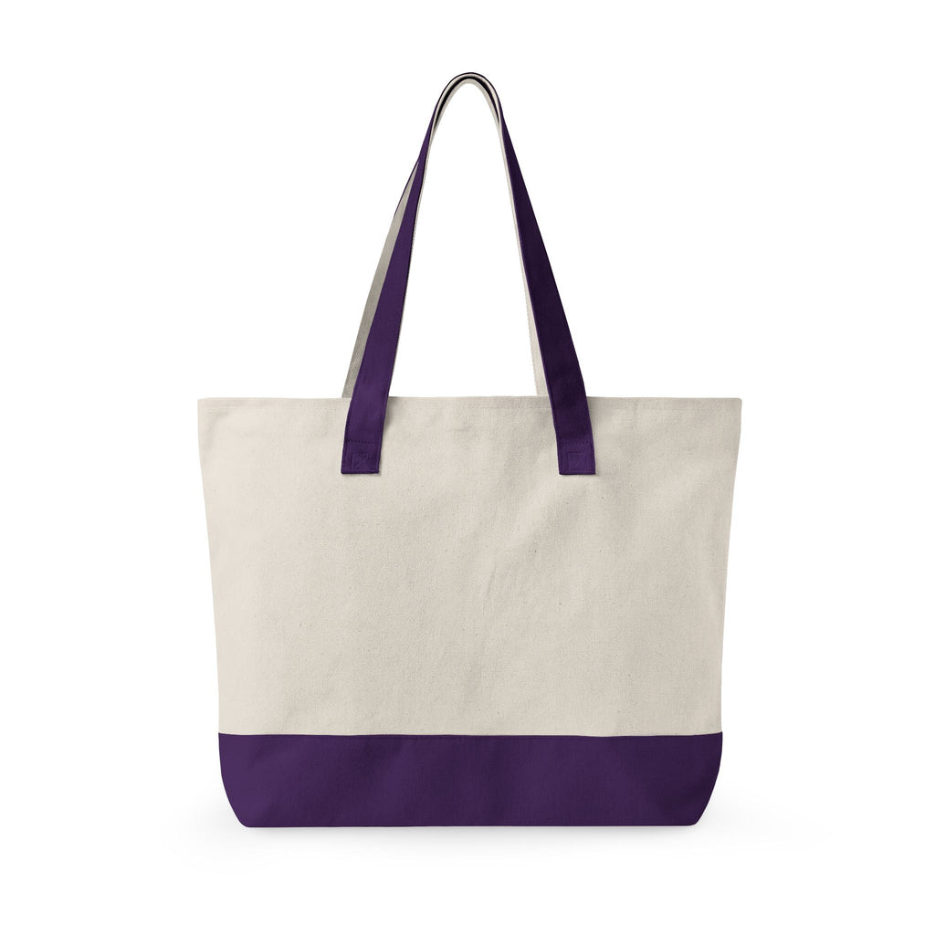 ZFA Crown Canvas Tote (Gold Lettered Zippered Beach & Everyday Bag) Printify