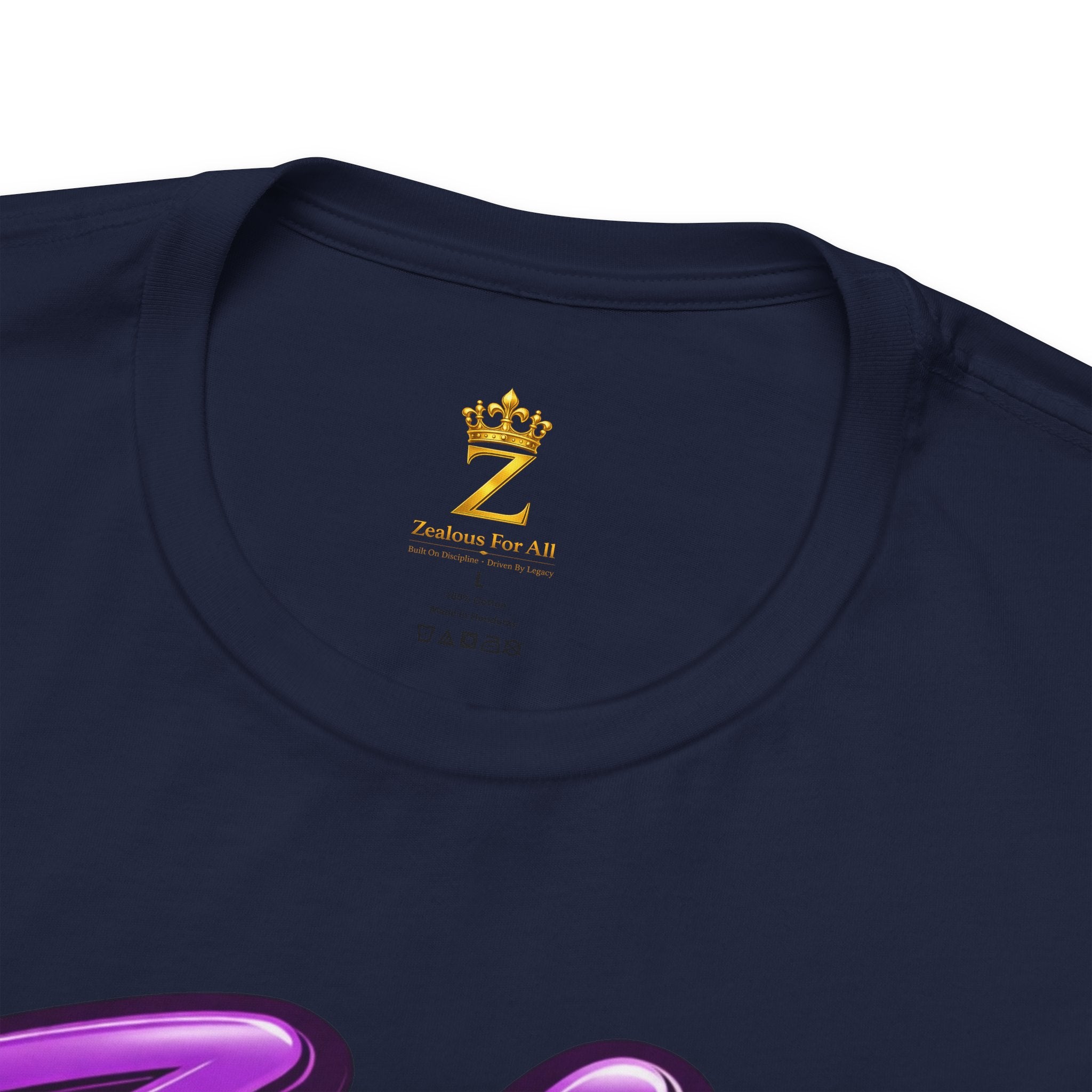 Zealous For All Graphic T-Shirt (Purple Logo) Printify