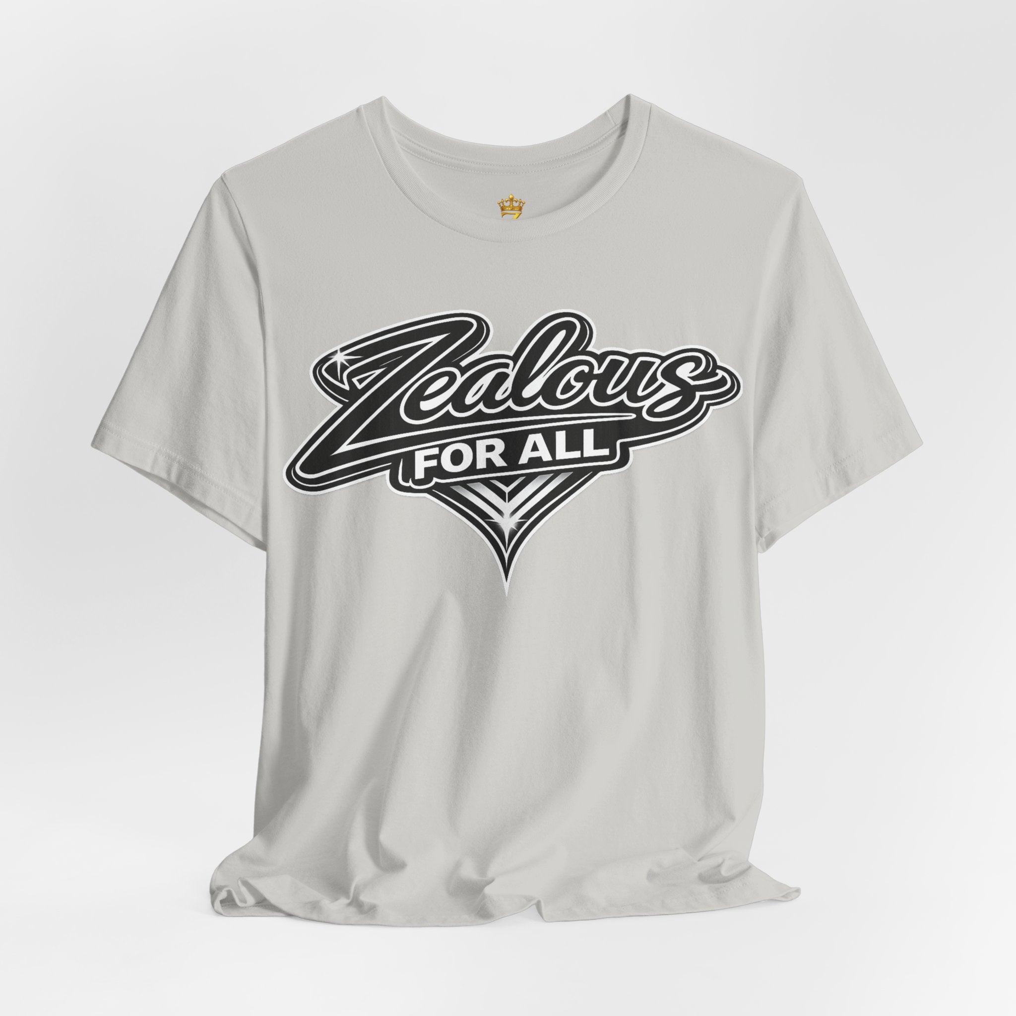 Zealous For All Graphic T-Shirt (Black Logo) Printify