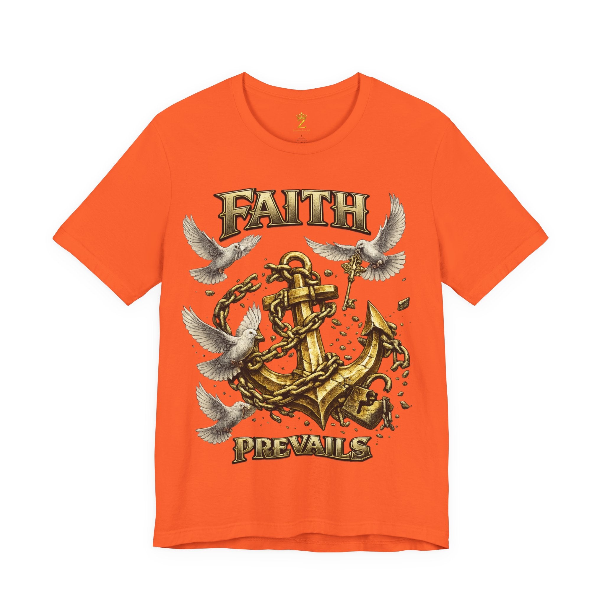 Faith Prevails T‑Shirt (Gold Anchor) Printify