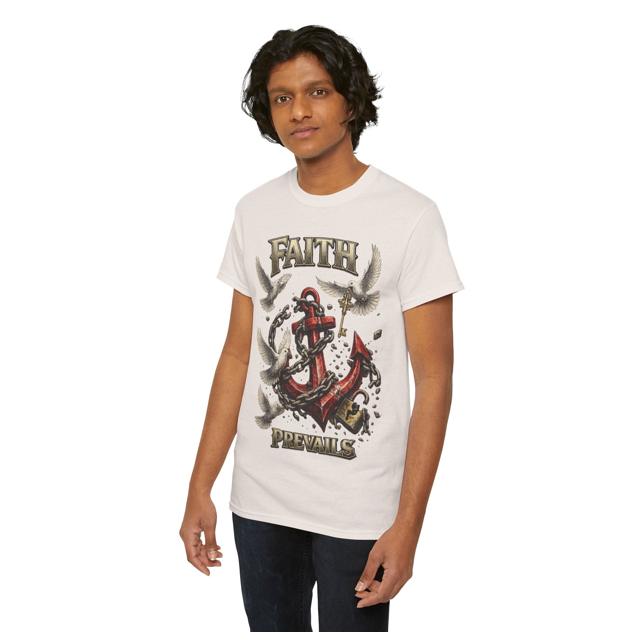 Adult Faith Prevails T‑Shirt (Red Anchor) Printify