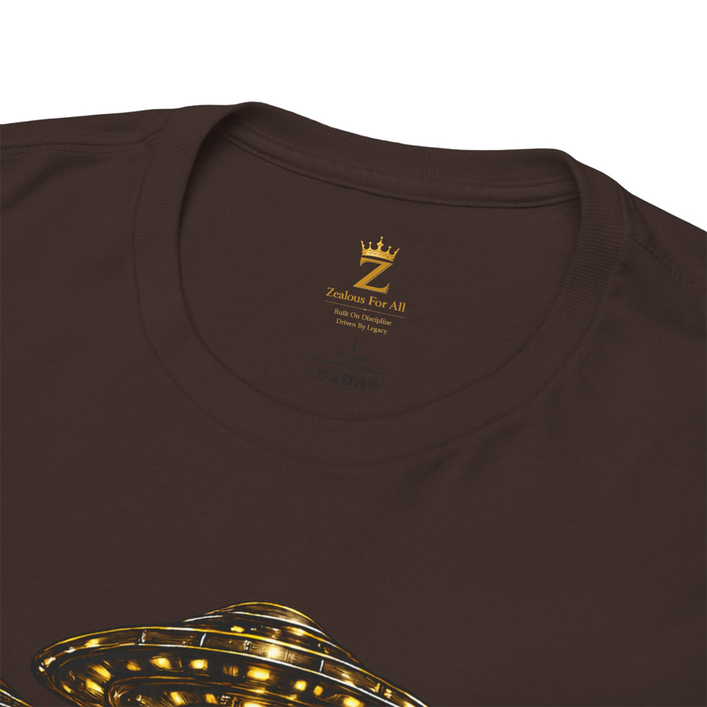 Adult "United. Fly. Organized." Graphic Tee (Gold) Printify