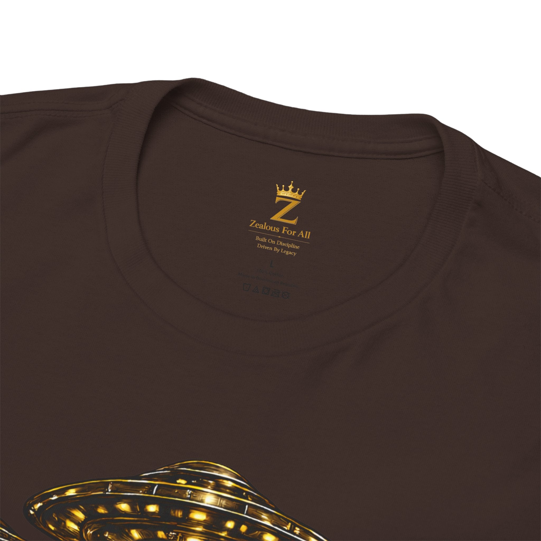Adult "United. Fly. Organized." Graphic Tee (Gold) Printify