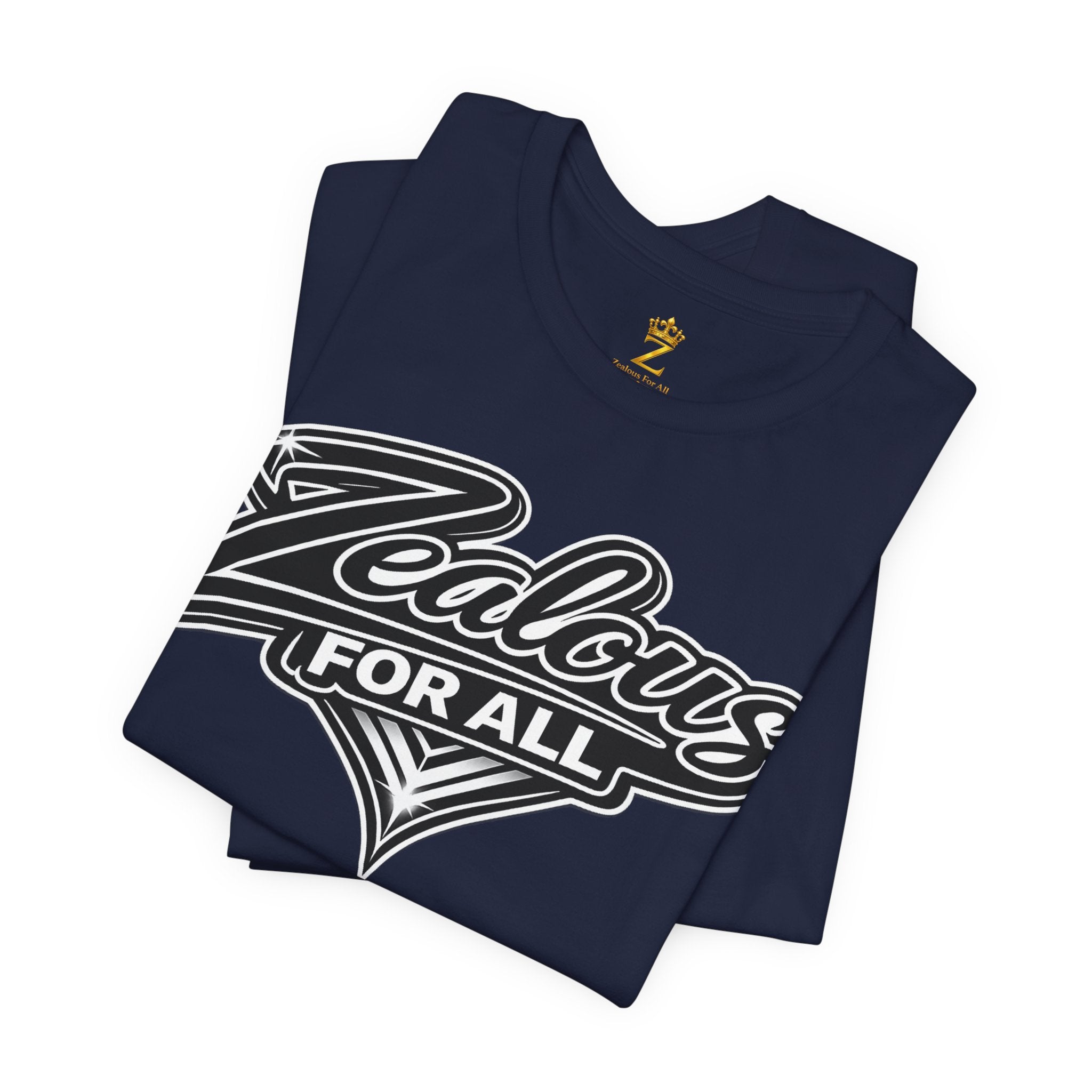 Zealous For All Graphic T-Shirt (Black Logo) Printify
