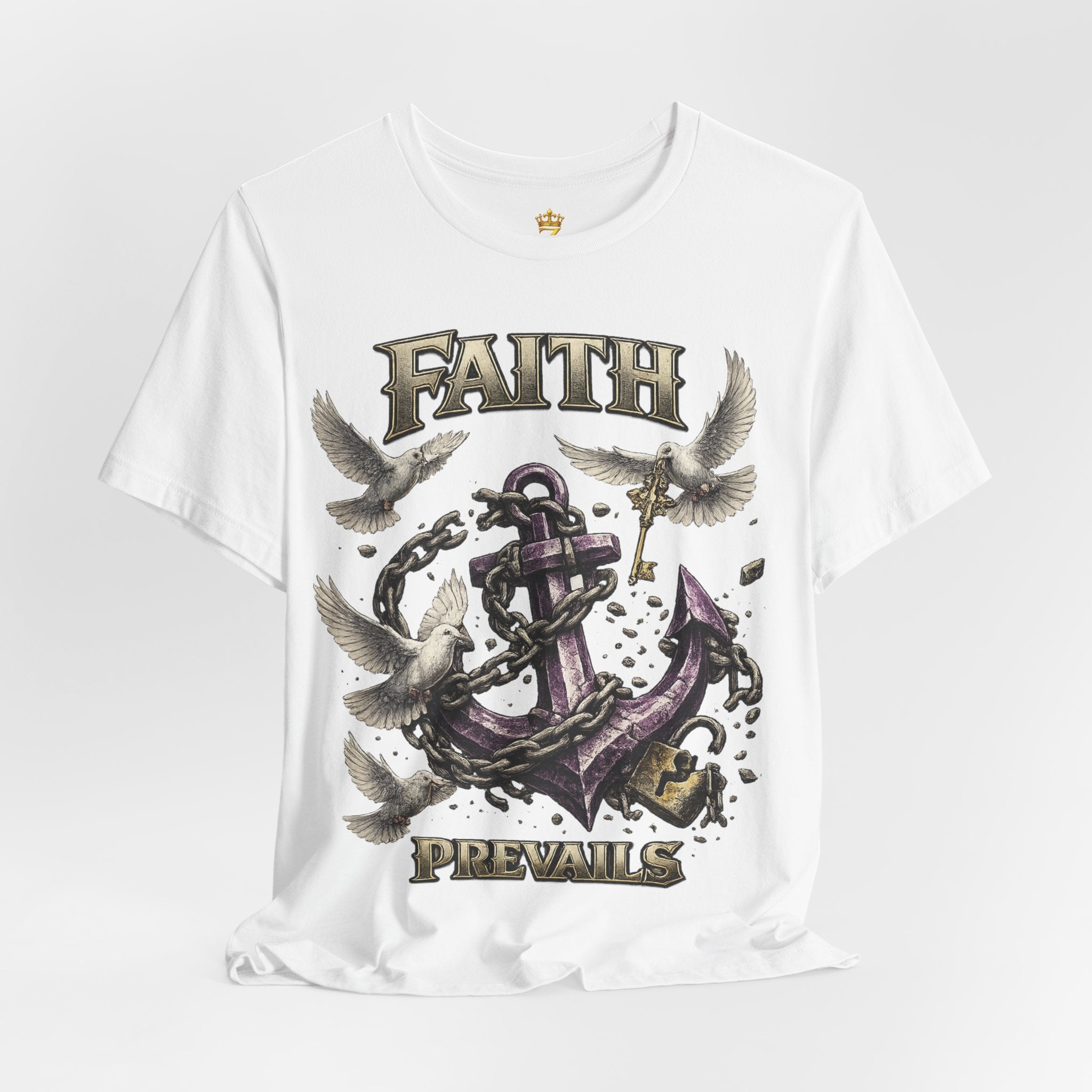 Faith Prevails T‑Shirt (Purple Anchor) Printify