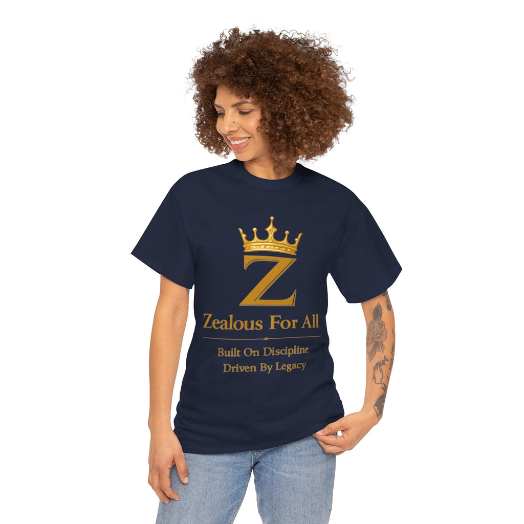 Unisex Zealous For All T-Shirt (Gold Logo) Printify