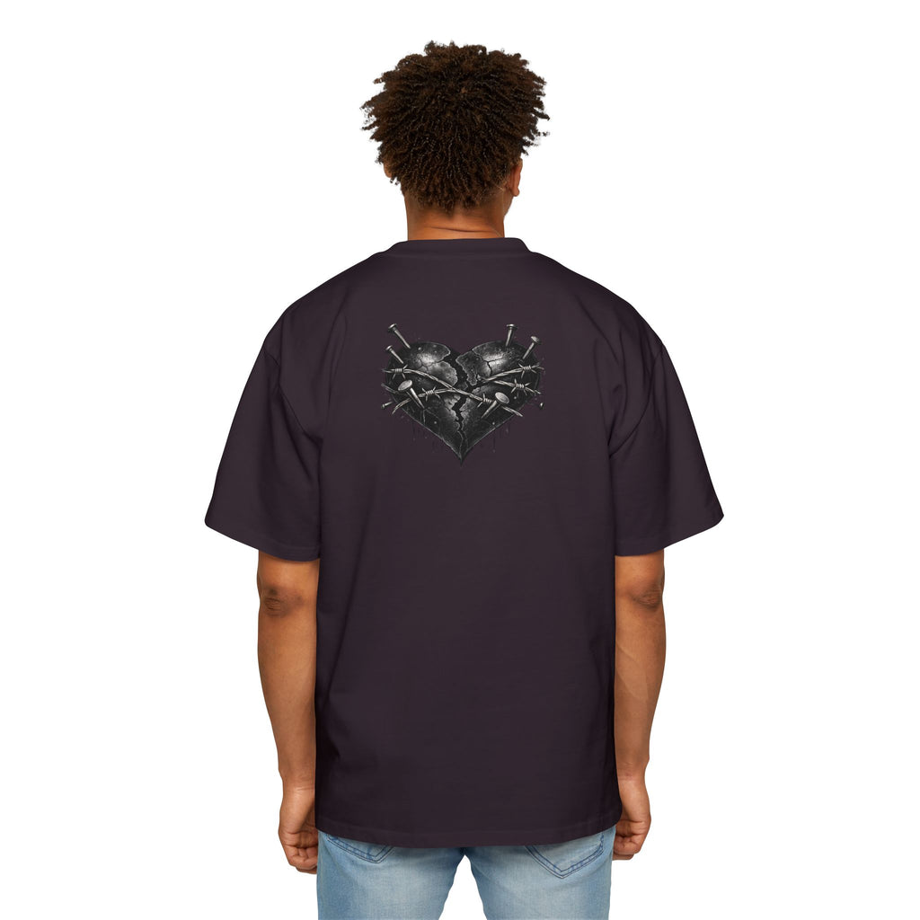 Oversized Discipline Over Emotions Graphic Tee (Black Heart) Printify